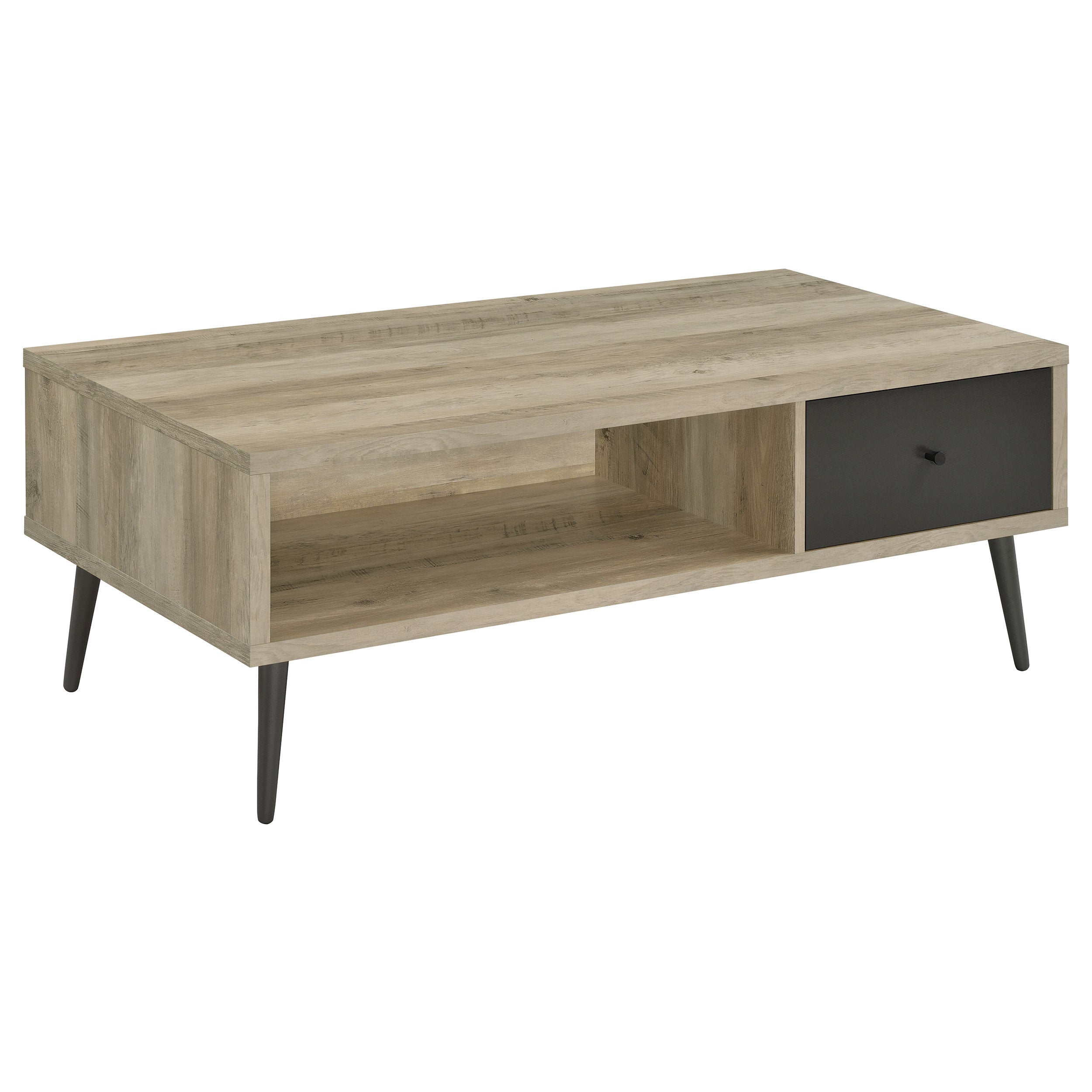 Welsh1-Drawer Rectangular Engineered Wood Coffee Table With Storage Shelf Antique Pine And Grey-701038