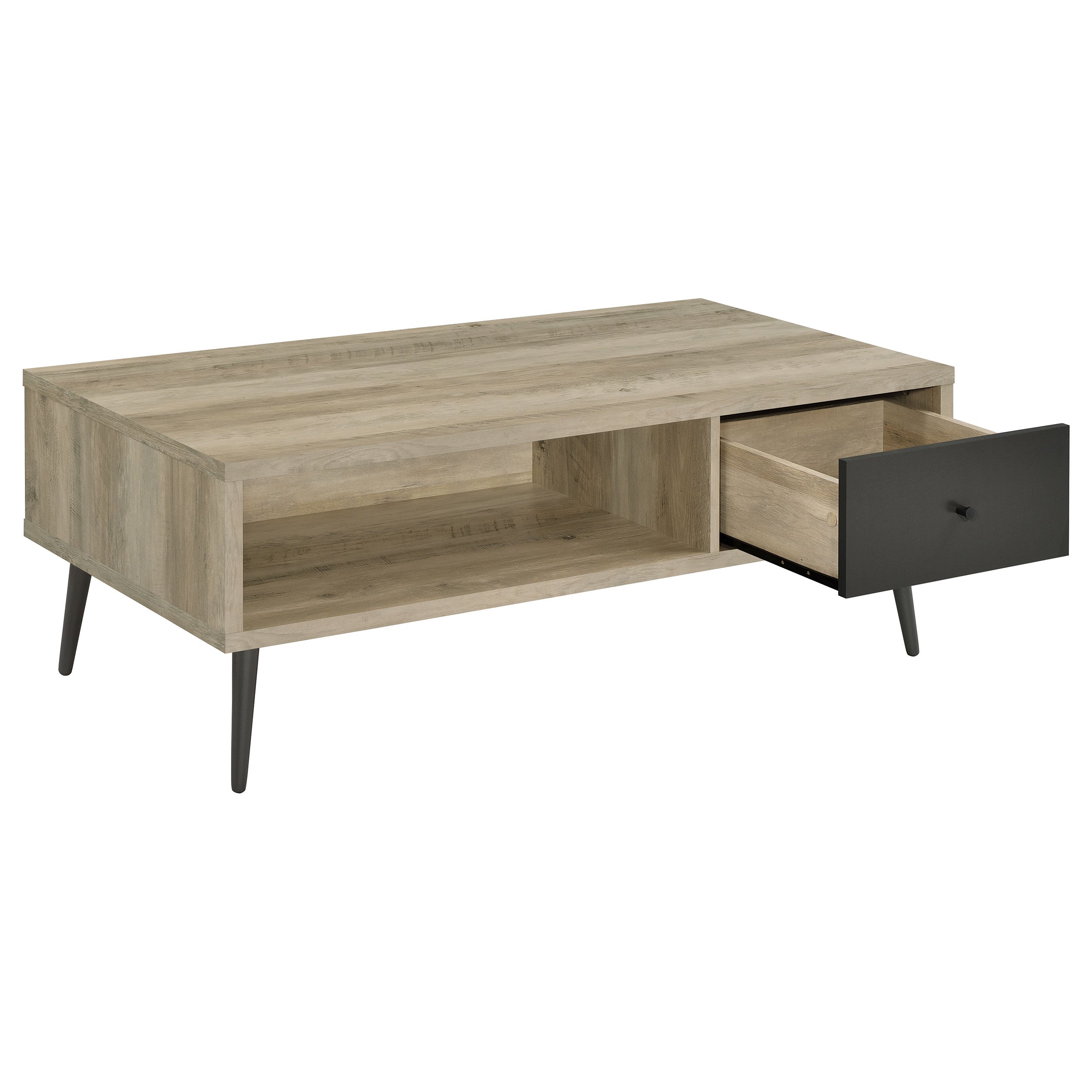 Welsh1-Drawer Rectangular Engineered Wood Coffee Table With Storage Shelf Antique Pine And Grey-701038