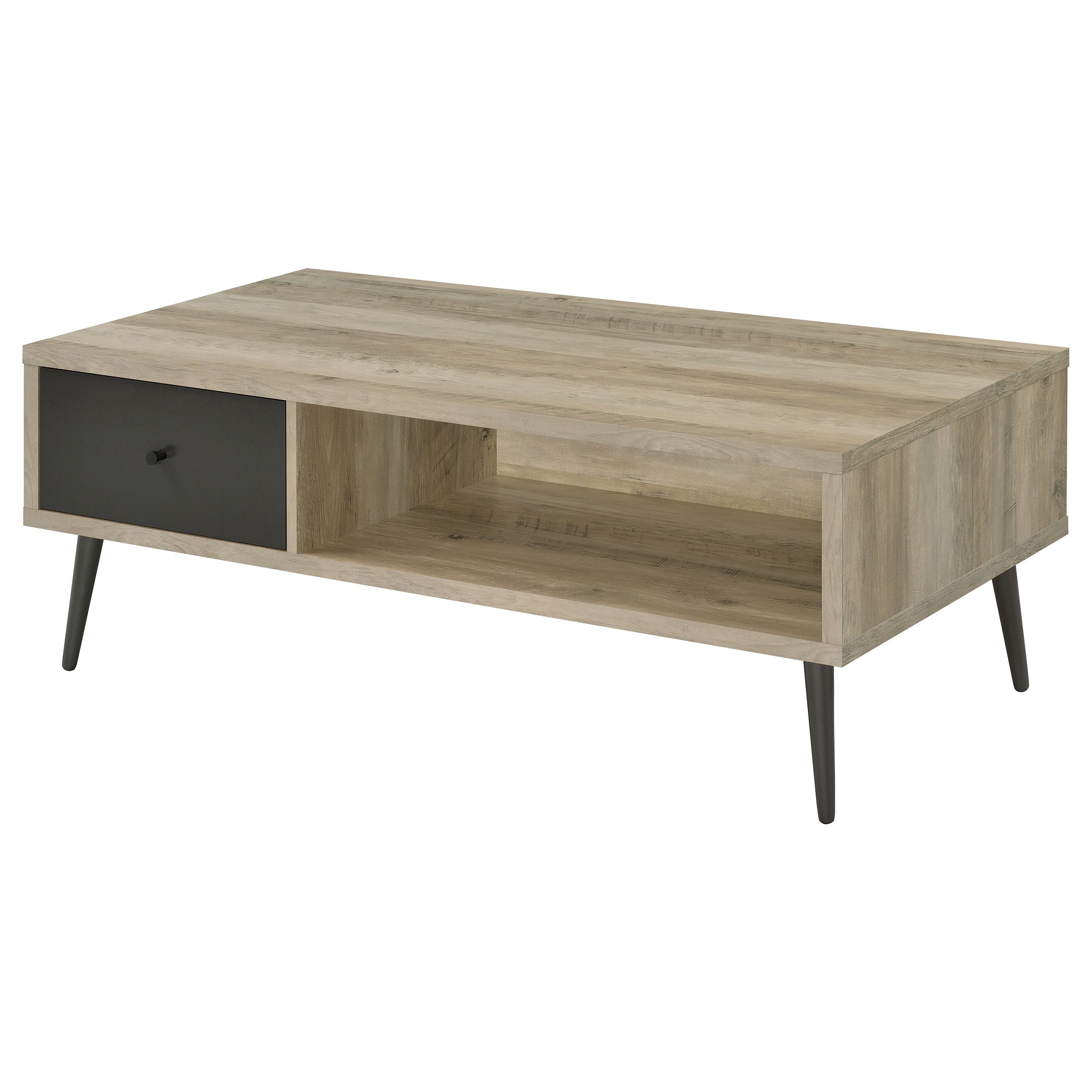 Welsh1-Drawer Rectangular Engineered Wood Coffee Table With Storage Shelf Antique Pine And Grey-701038