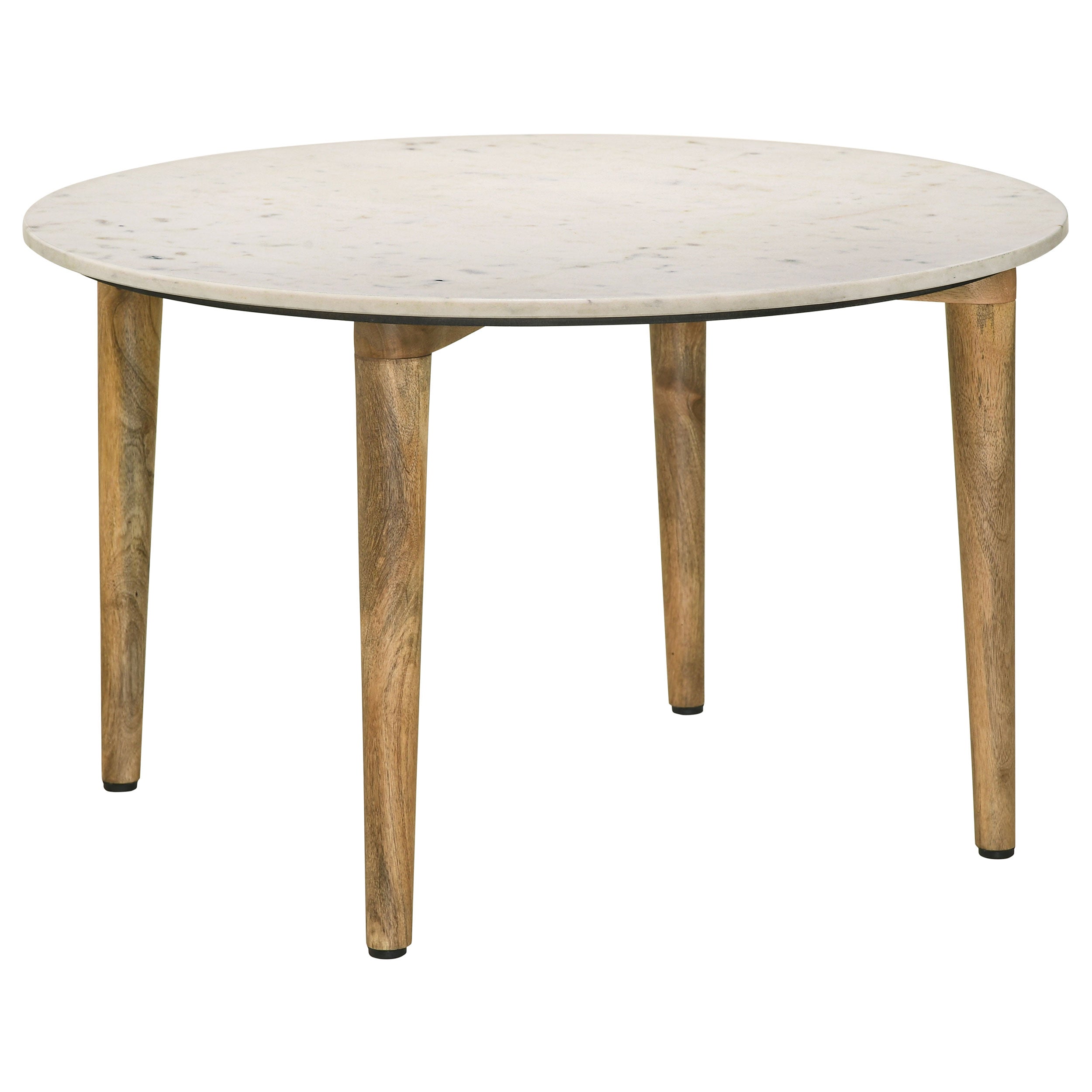 Aldis Round Marble Top Coffee Table White And Natural-703718