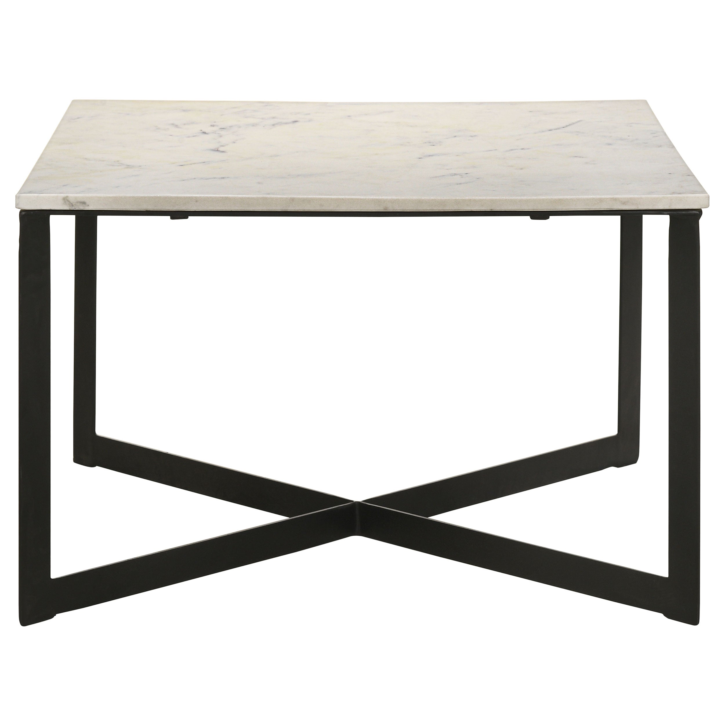 Tobin Square Marble Top Coffee Table White And Black-707698