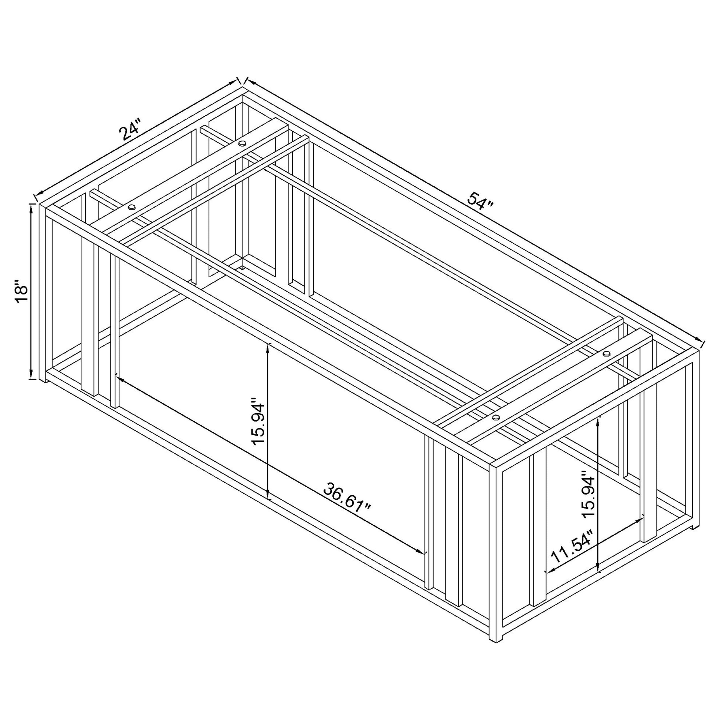 Adri Rectangular Glass Top Coffee Table Clear And Black Nickel-708358