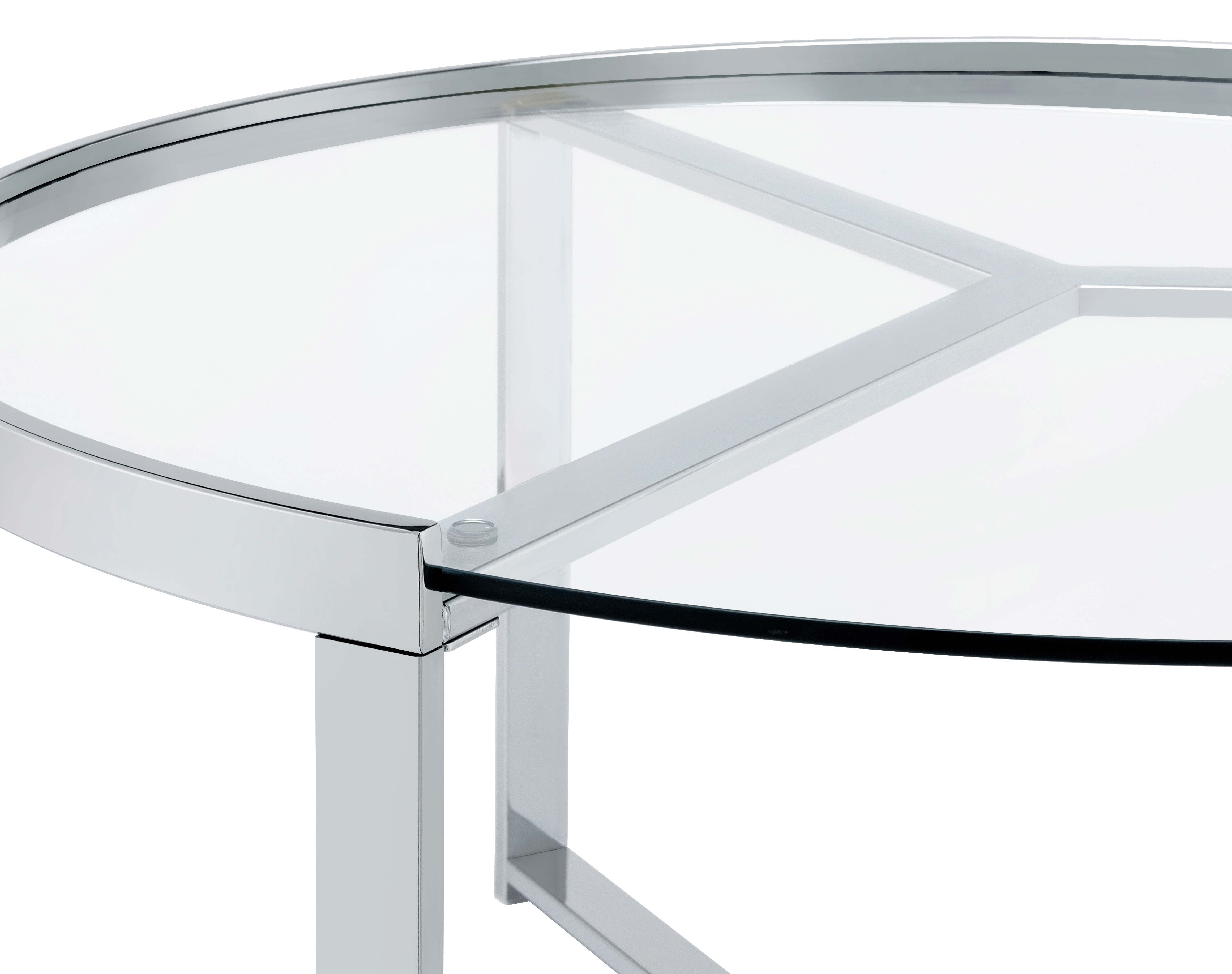 Delia 2-Piece Round Glass Top Nesting Coffee Table Clear And Chrome-708400