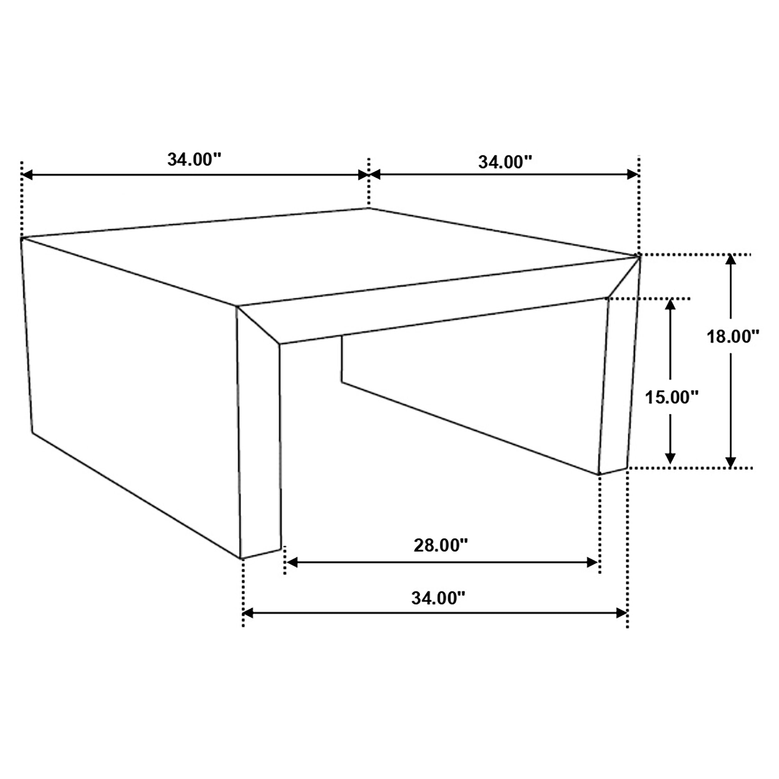 Odilia Square Solid Wood Coffee Table Auburn-708418