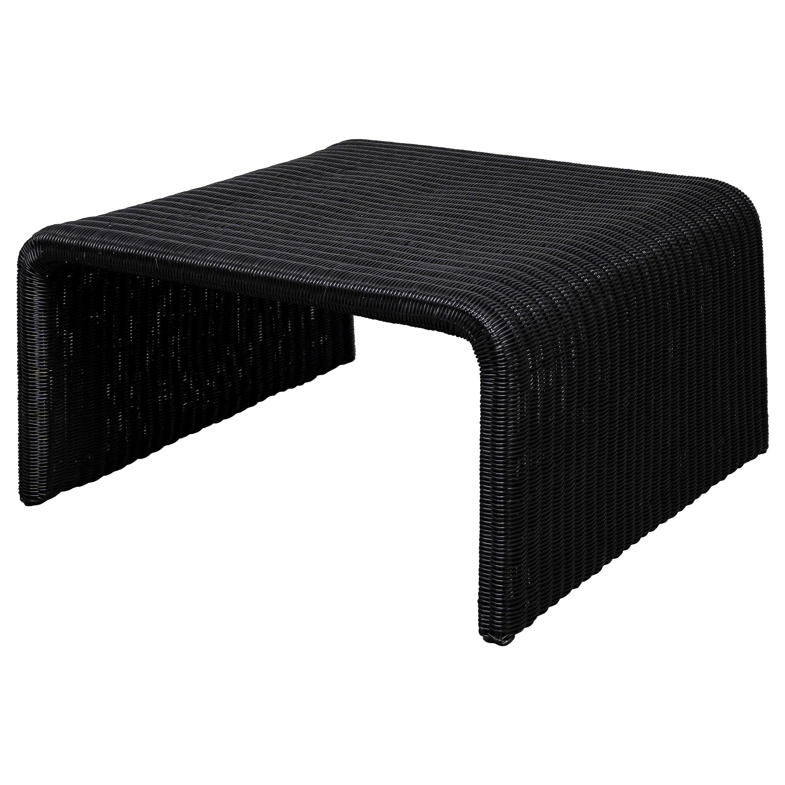 Cahya Woven Rattan Sqaure Coffee Table Black--708518