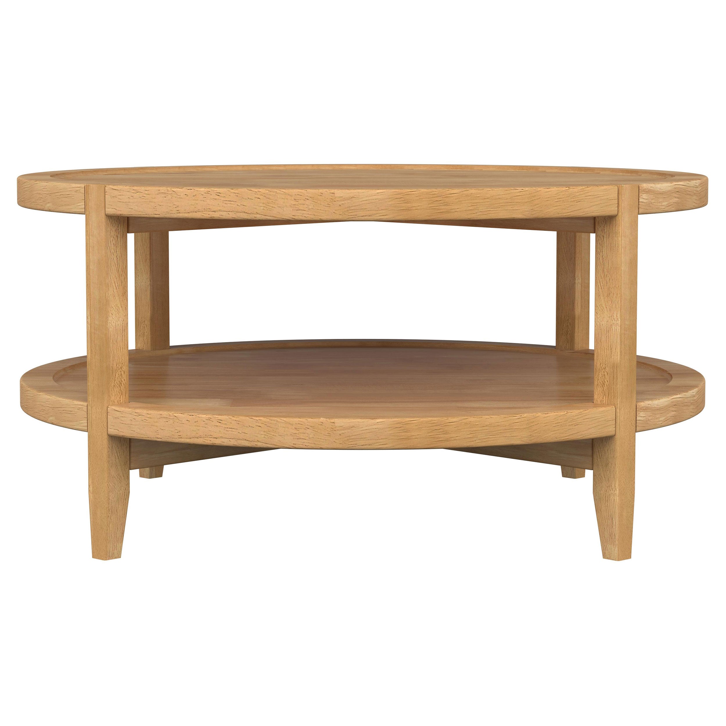 Camillo Round Solid Wood Coffee Table Maple Brown -709698