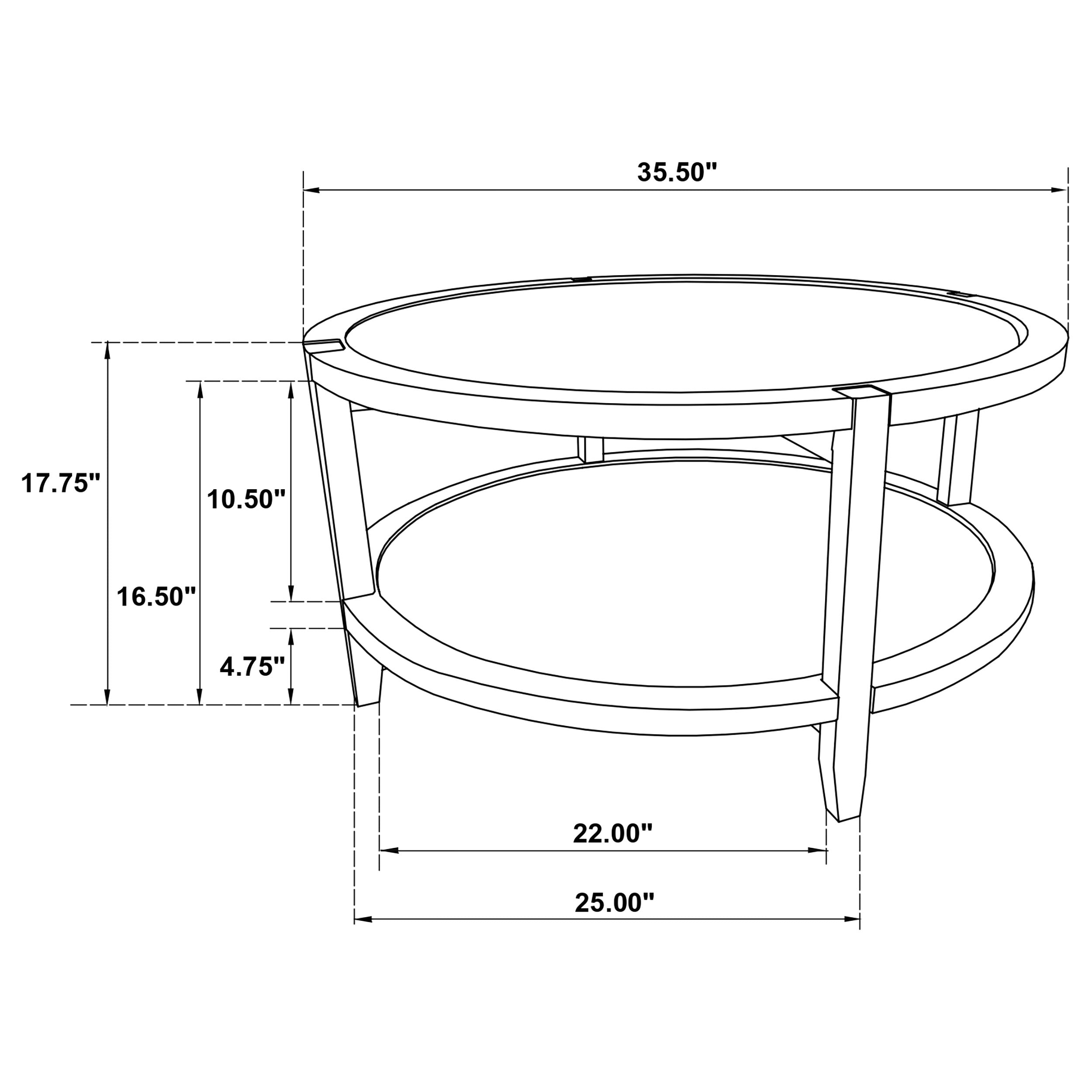 Camillo Round Solid Wood Coffee Table Maple Brown -709698