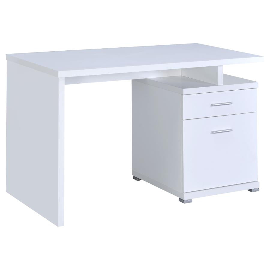 Irving 2-drawer Office Desk with Cabinet White - 800110