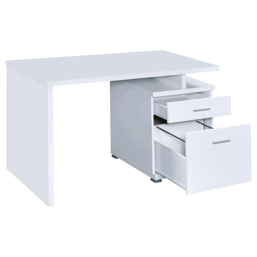 Irving 2-drawer Office Desk with Cabinet White - 800110