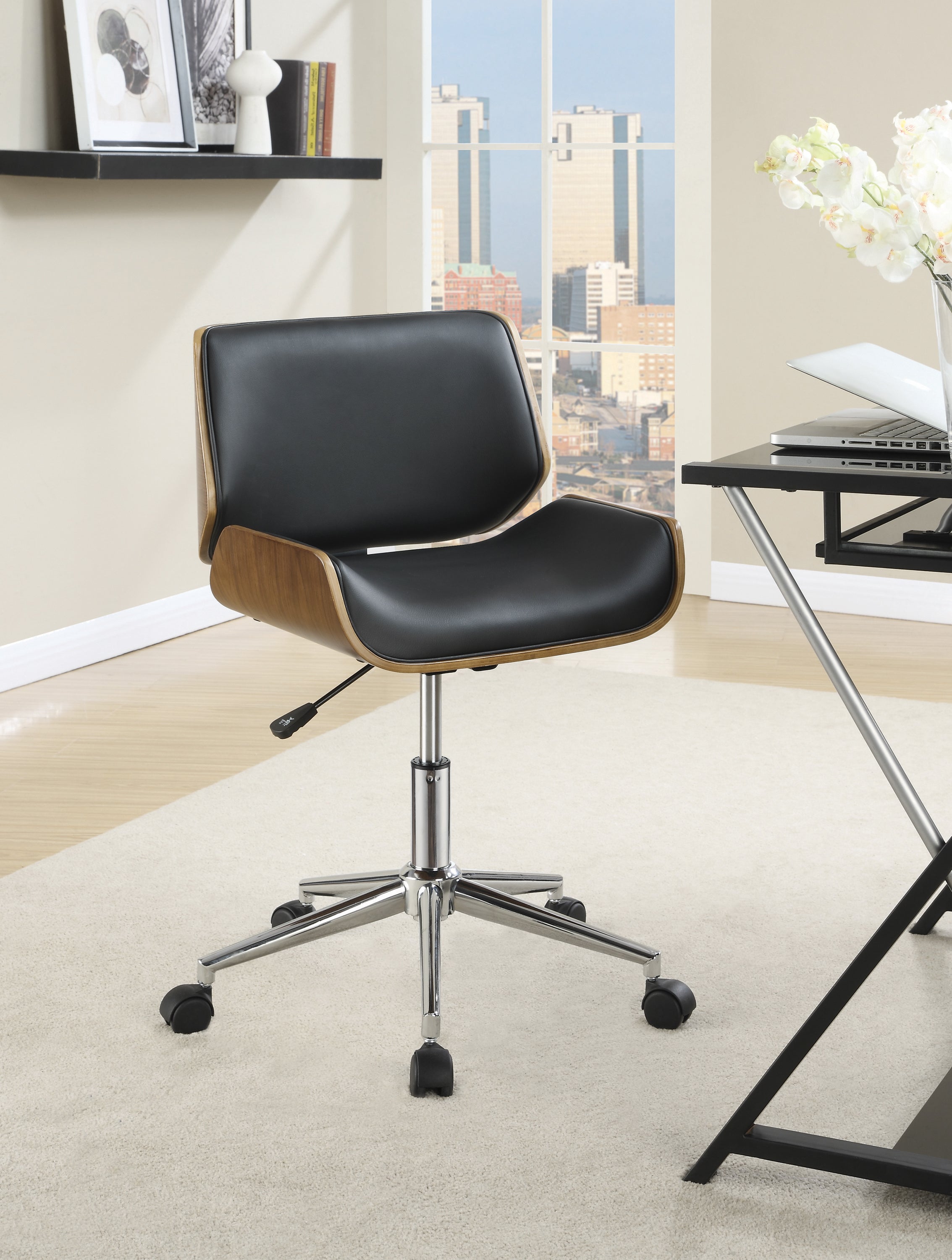 Addington Upholstered Adjustable Office Desk Chair Black-800612