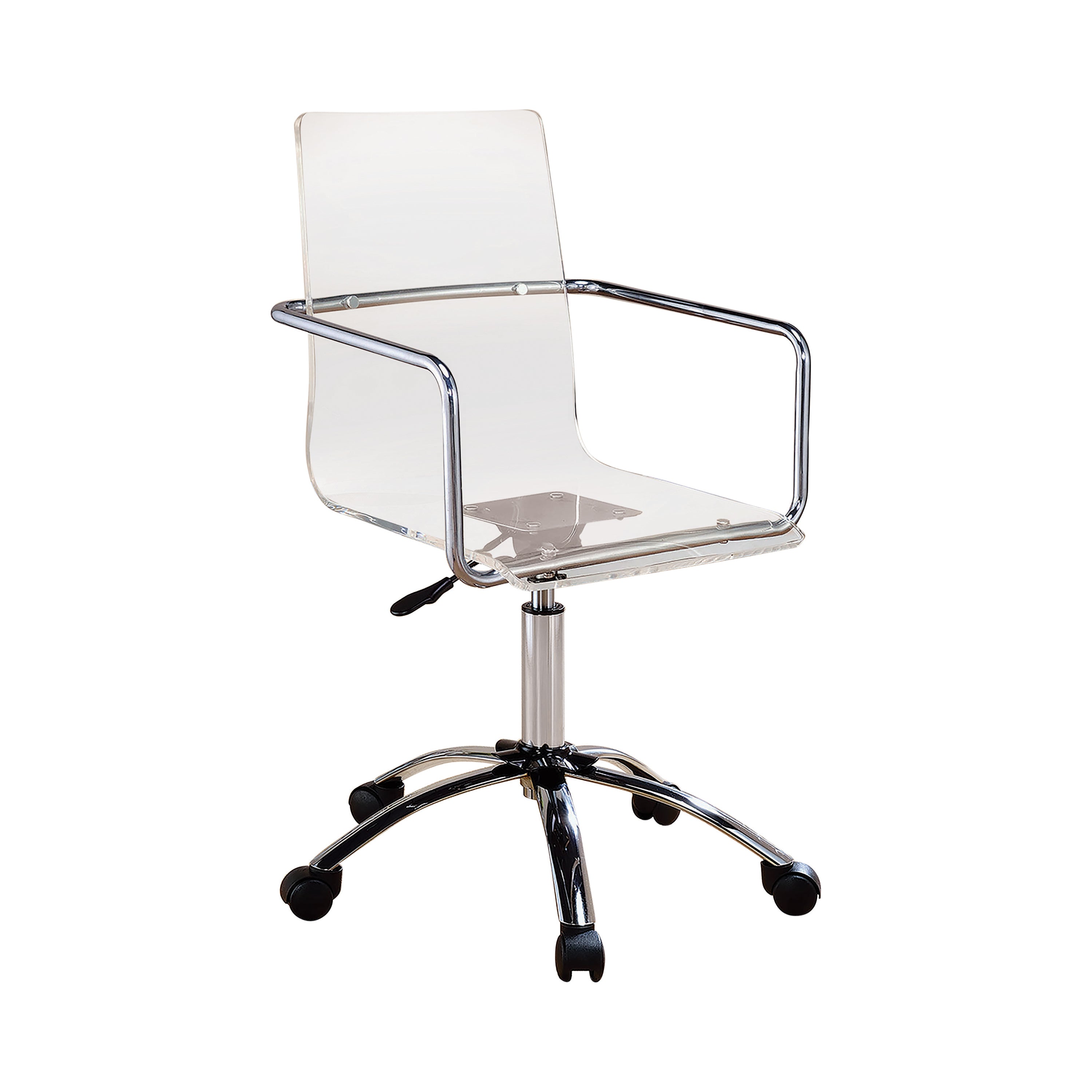 Amaturo Office Chair With Casters Clear And Chrome-801436