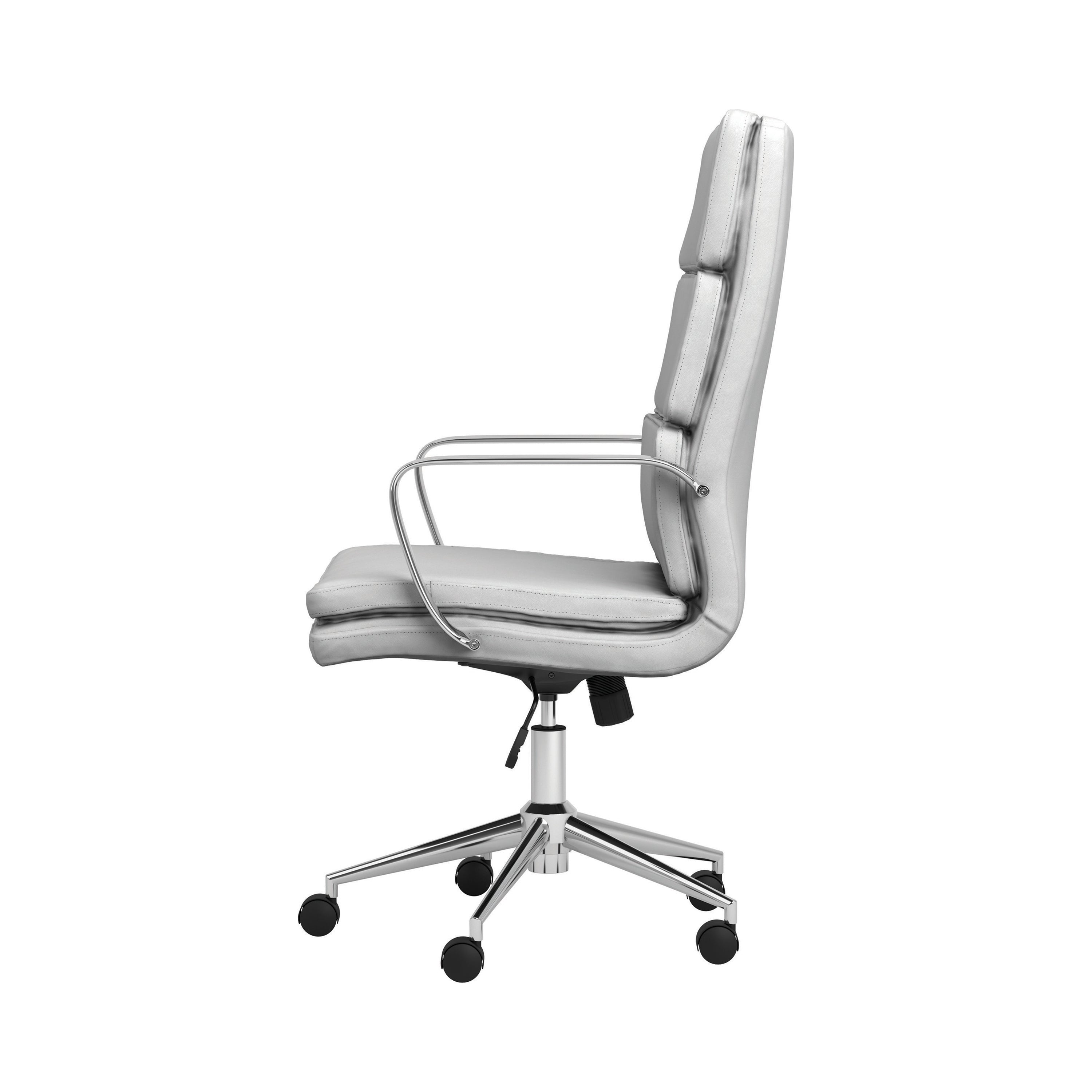 Ximena Upholstered Adjustable High Back Office Chair White-801746