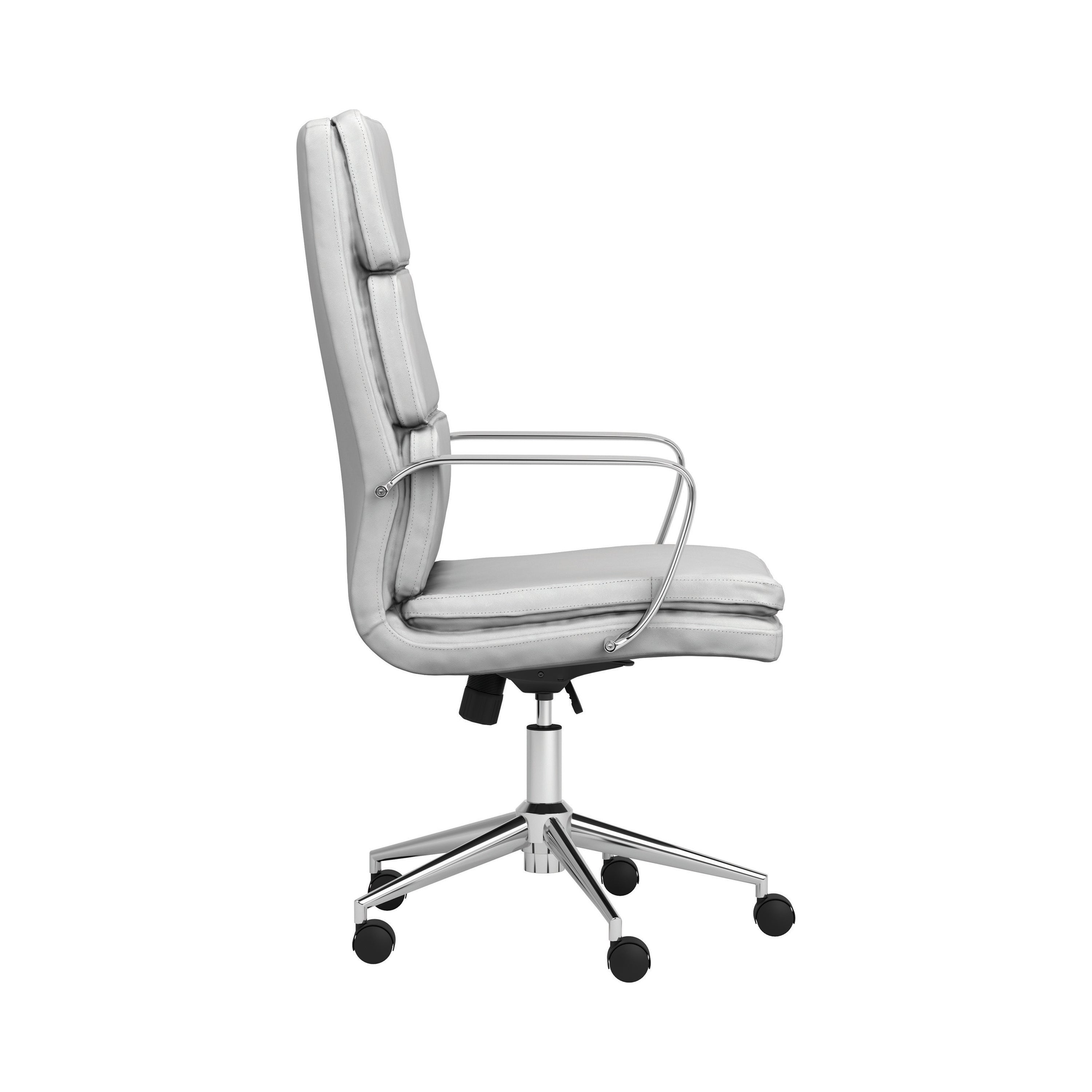 Ximena Upholstered Adjustable High Back Office Chair White-801746