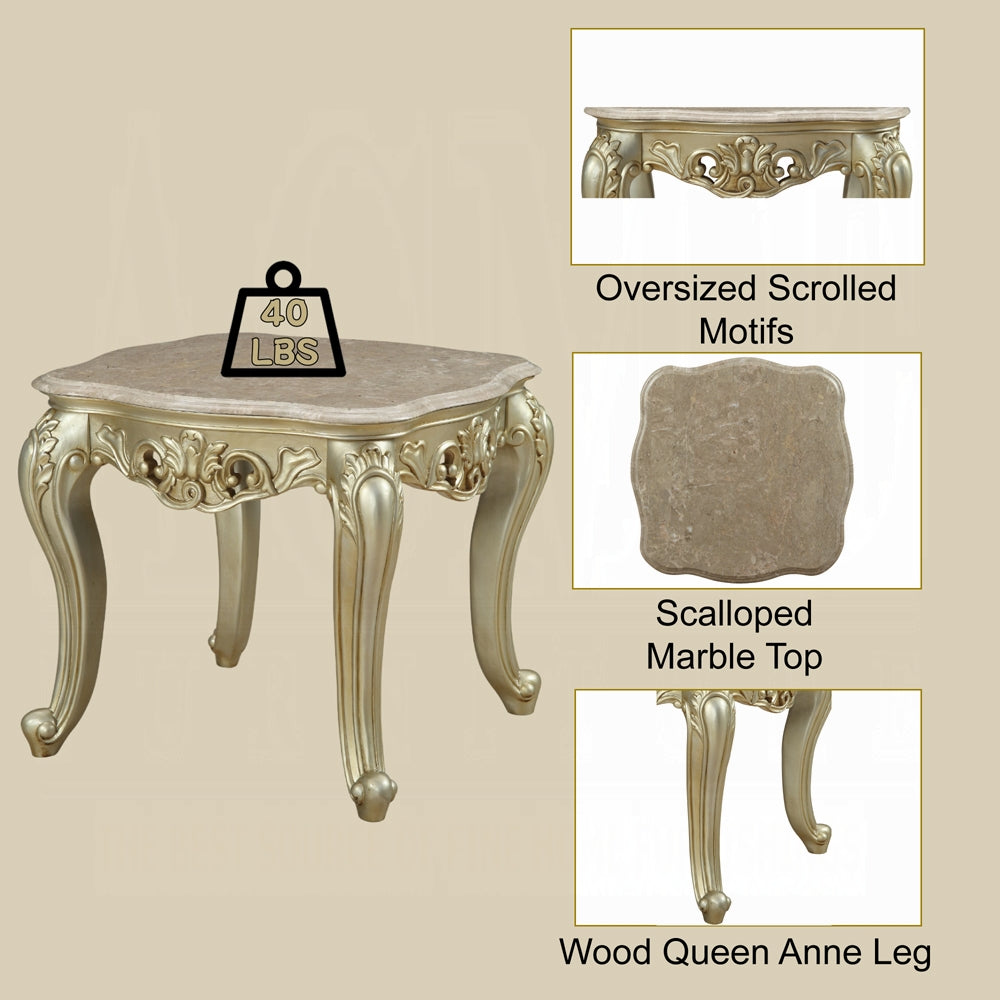 Gorsedd End Table W/Marble Top