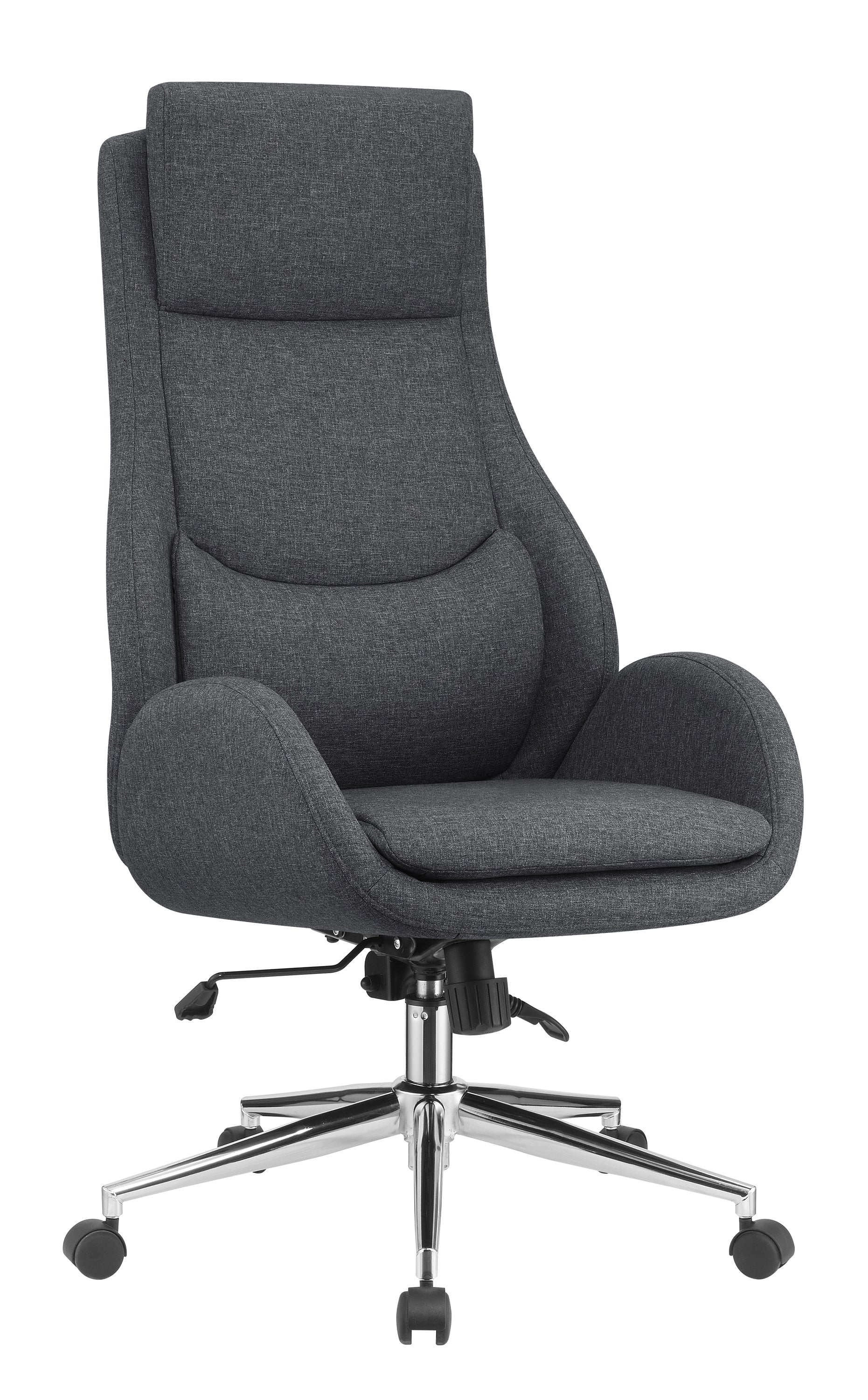 Cruz Upholstered Office Chair With Padded Seat Grey And Chrome-881150