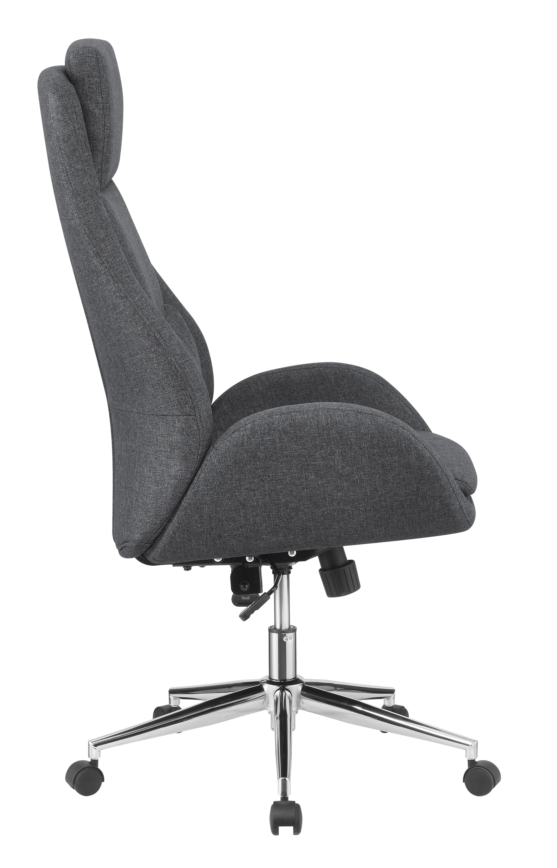 Cruz Upholstered Office Chair With Padded Seat Grey And Chrome-881150