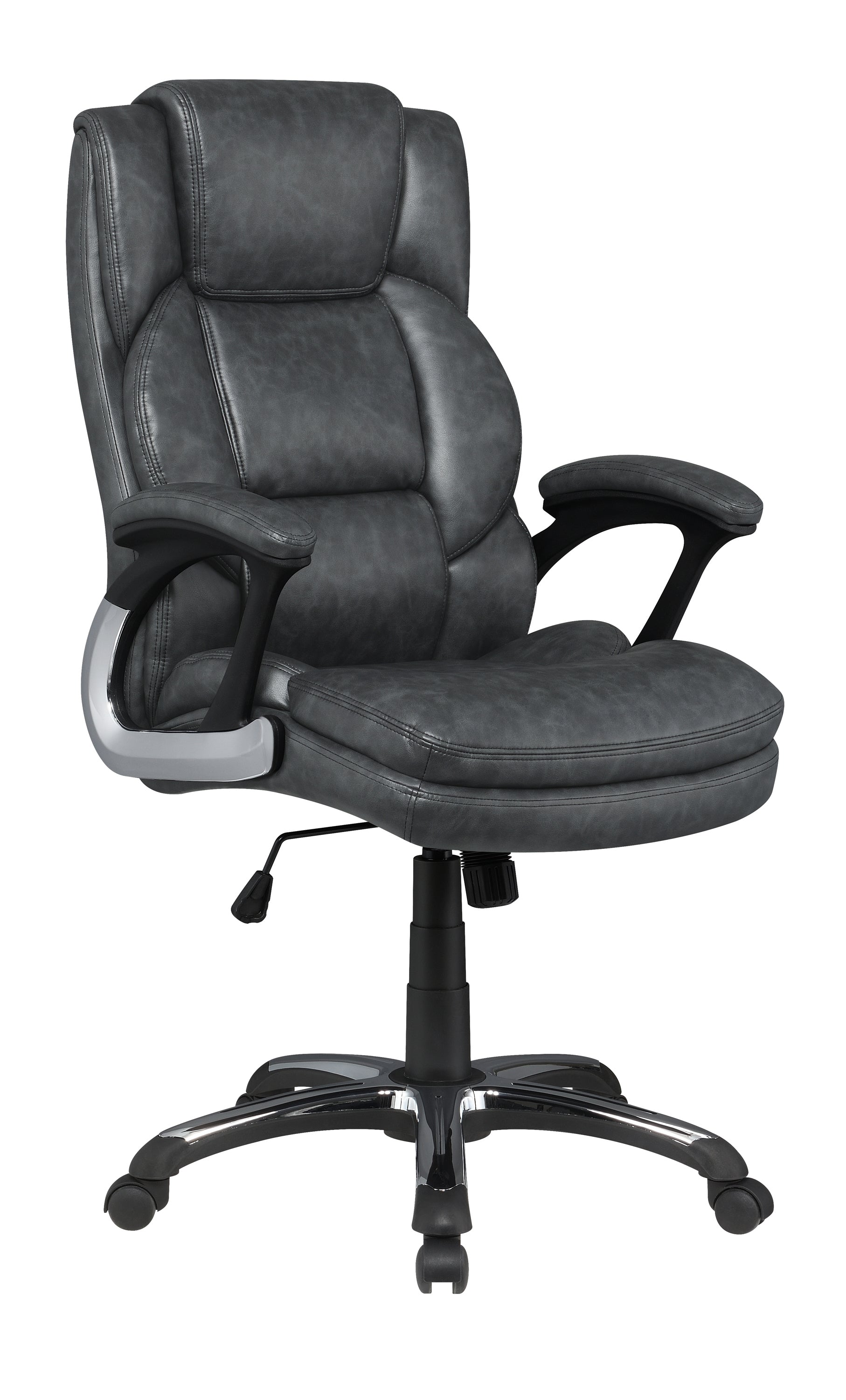 Nerris Adjustable Height Office Chair With Padded Arm Grey And Black-881183