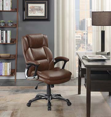 Nerris Adjustable Height Office Chair With Padded Arm Brown And Black-881184