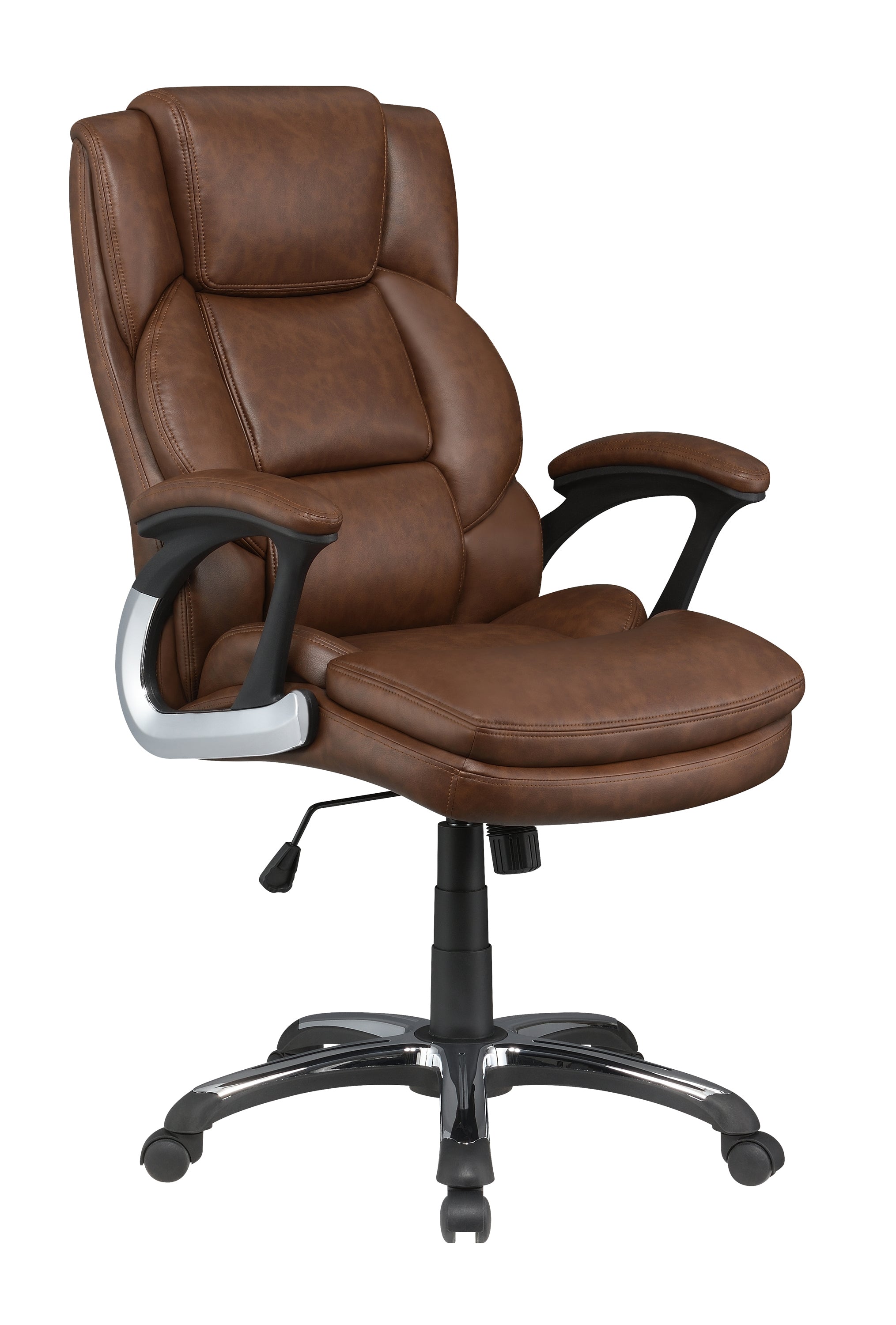 Nerris Adjustable Height Office Chair With Padded Arm Brown And Black-