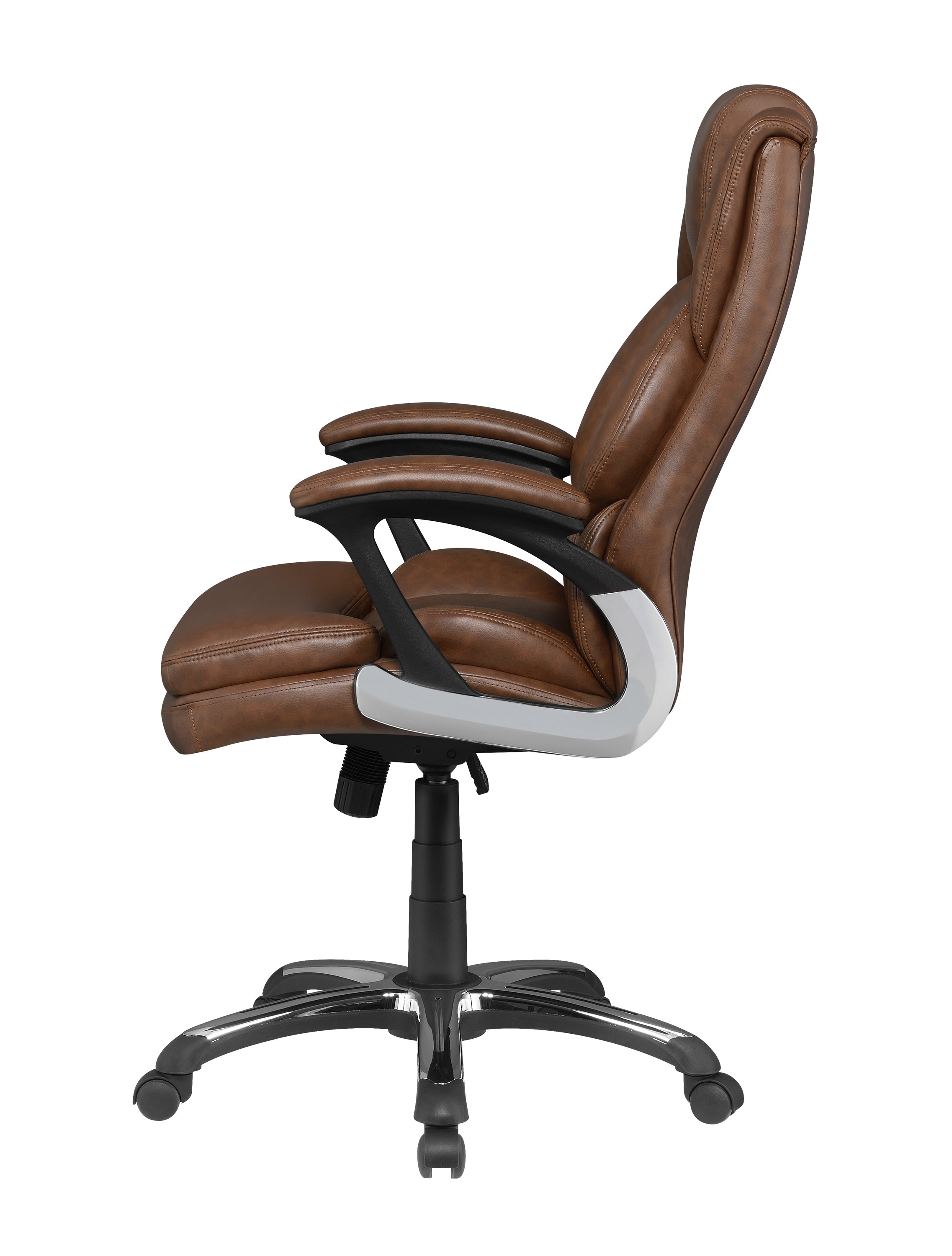 Nerris Adjustable Height Office Chair With Padded Arm Brown And Black-