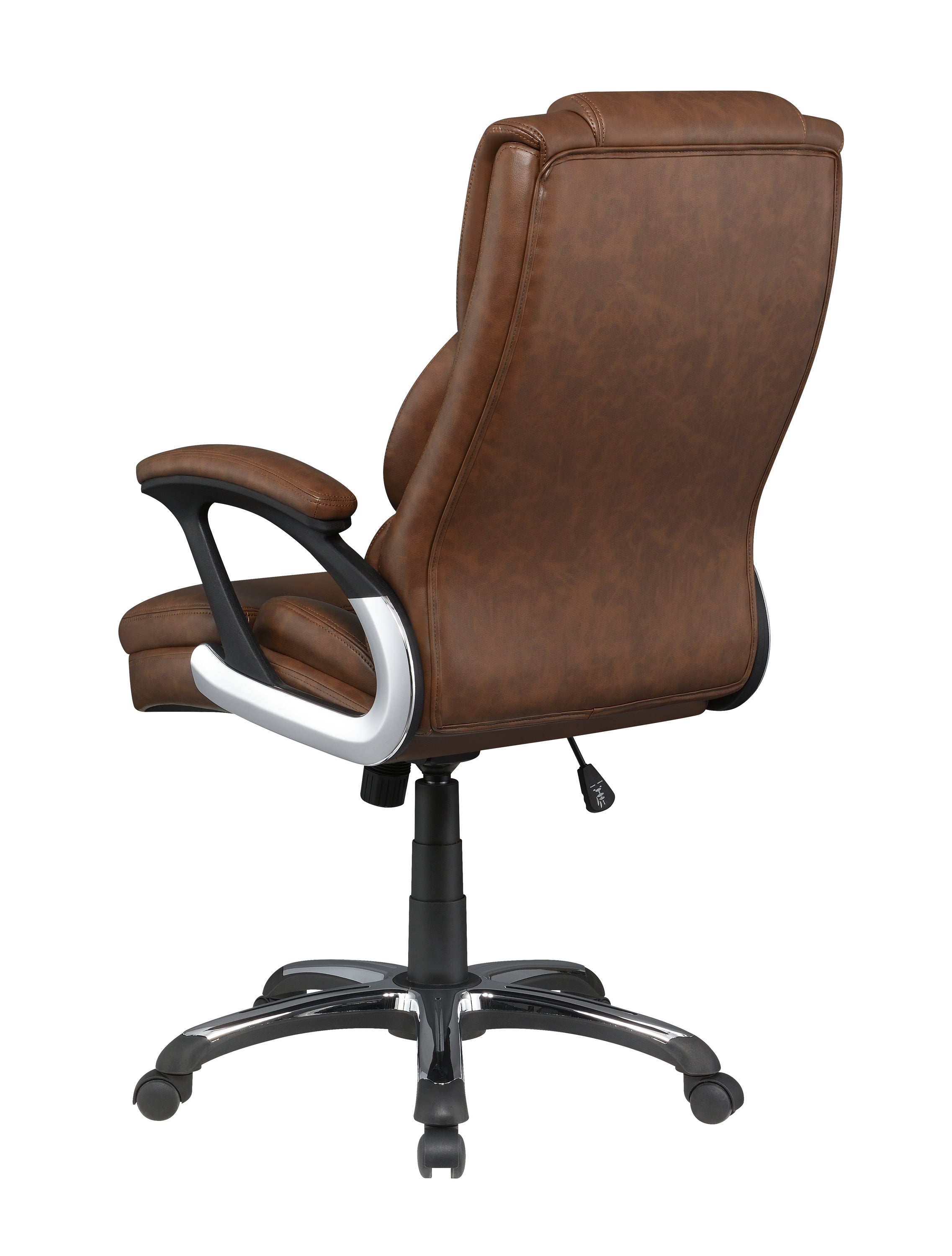 Nerris Adjustable Height Office Chair With Padded Arm Brown And Black-