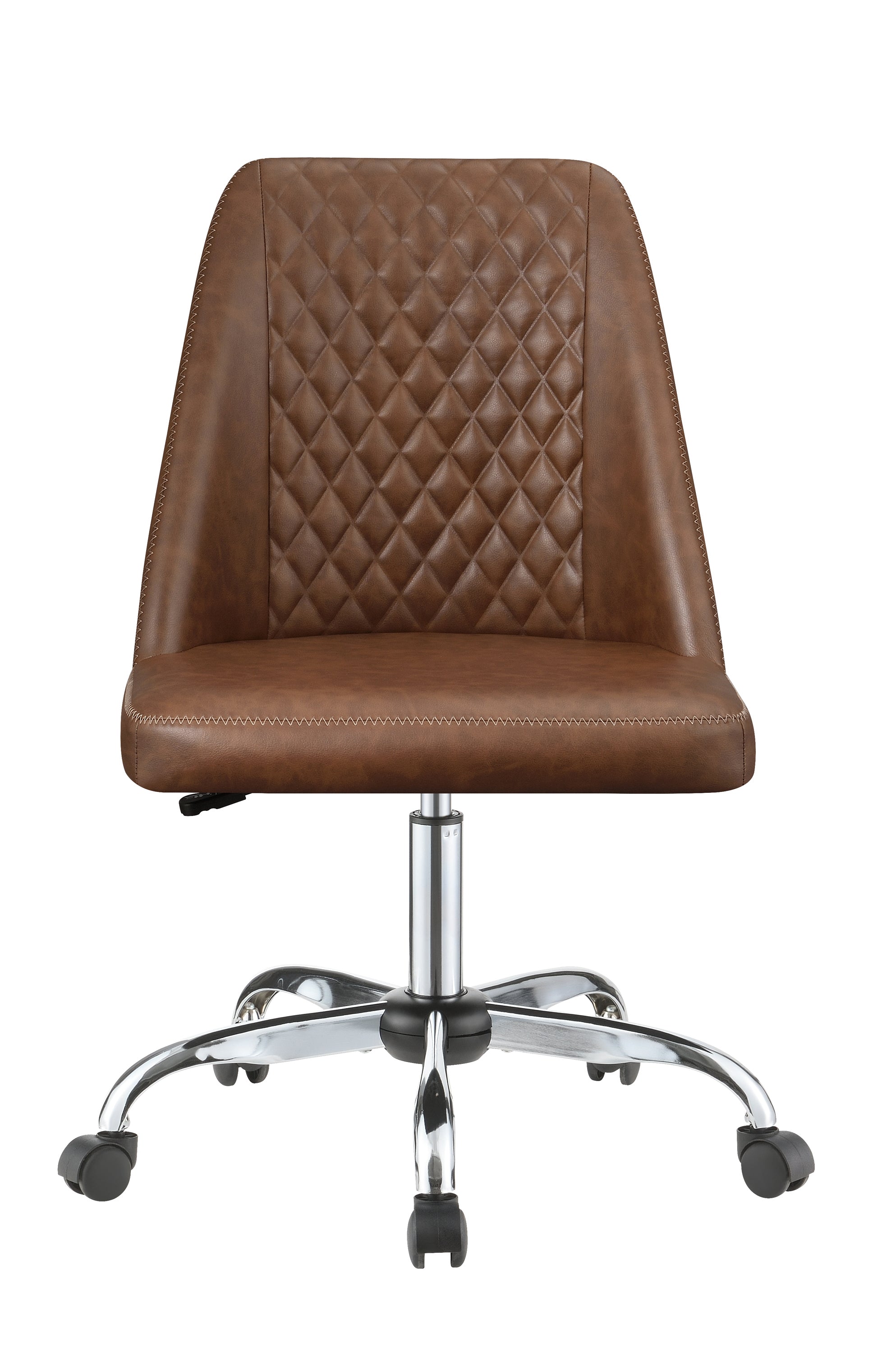 Althea Upholstered Tufted Back Office Chair Brown And Chrome-881197