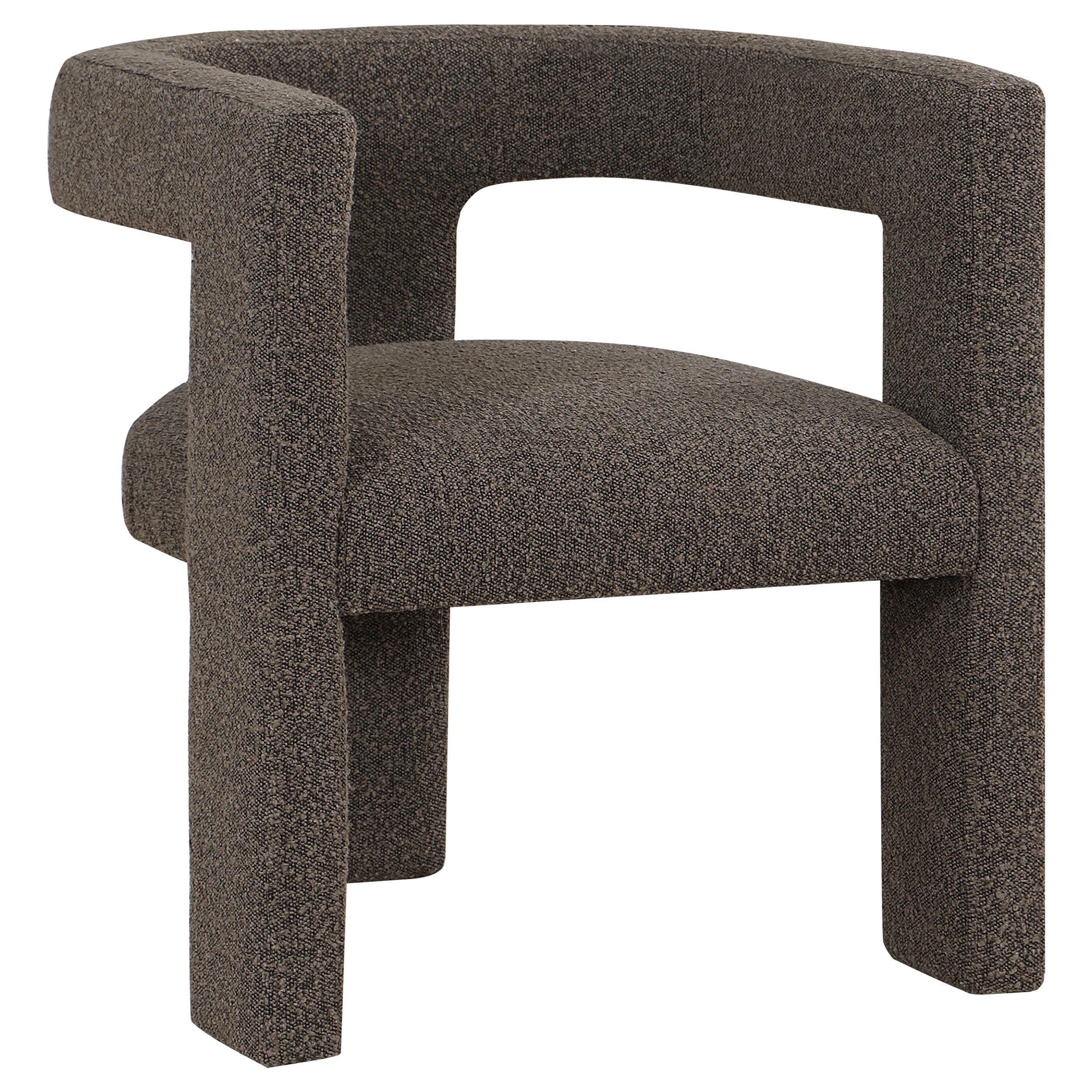 Petra Boucle Upholstered Accent Side Chair Chocolate Brown-902880