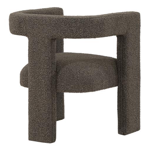 Petra Boucle Upholstered Accent Side Chair Chocolate Brown-902880