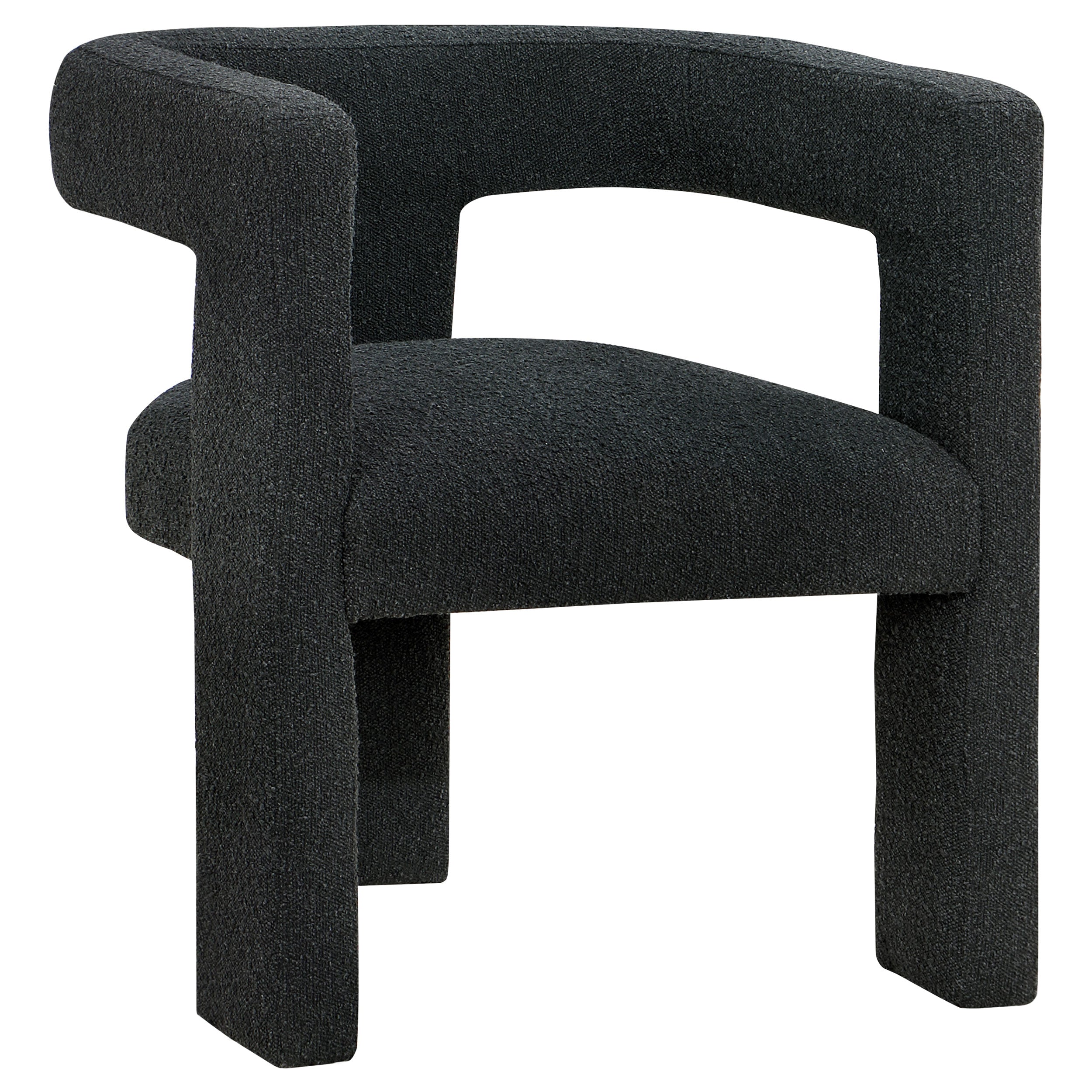 Petra Boucle Upholstered Accent Side Chair Black -902882