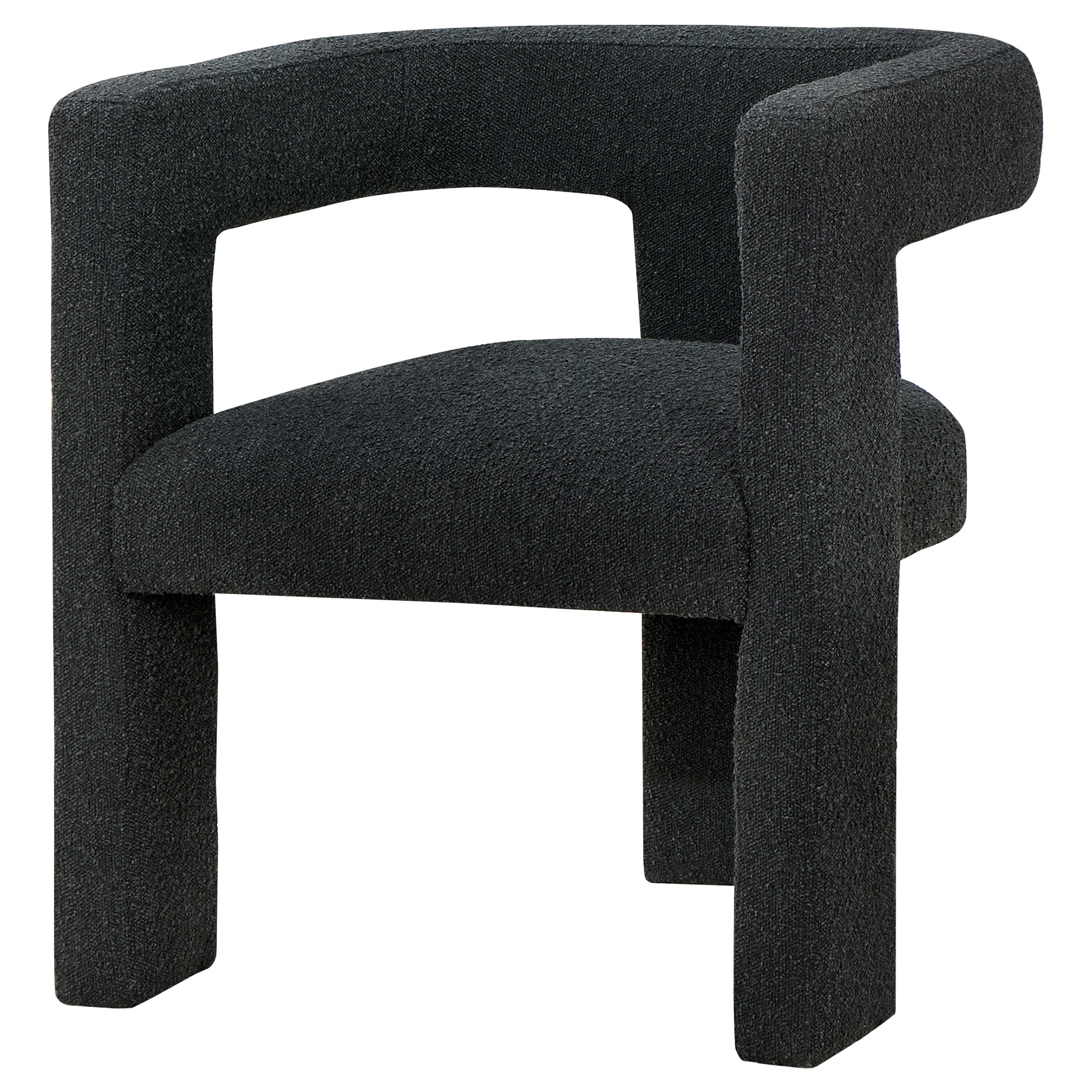 Petra Boucle Upholstered Accent Side Chair Black -902882