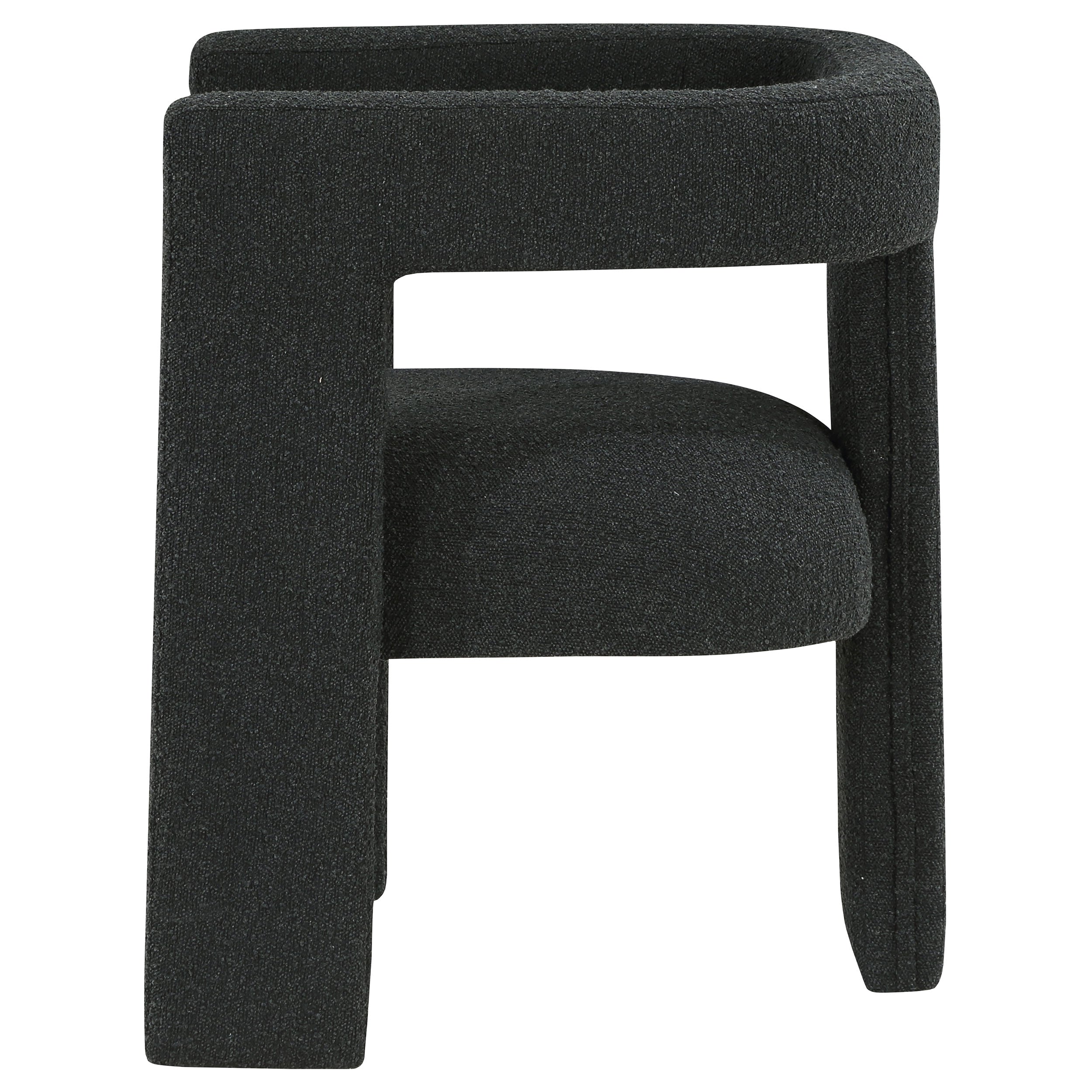 Petra Boucle Upholstered Accent Side Chair Black -902882