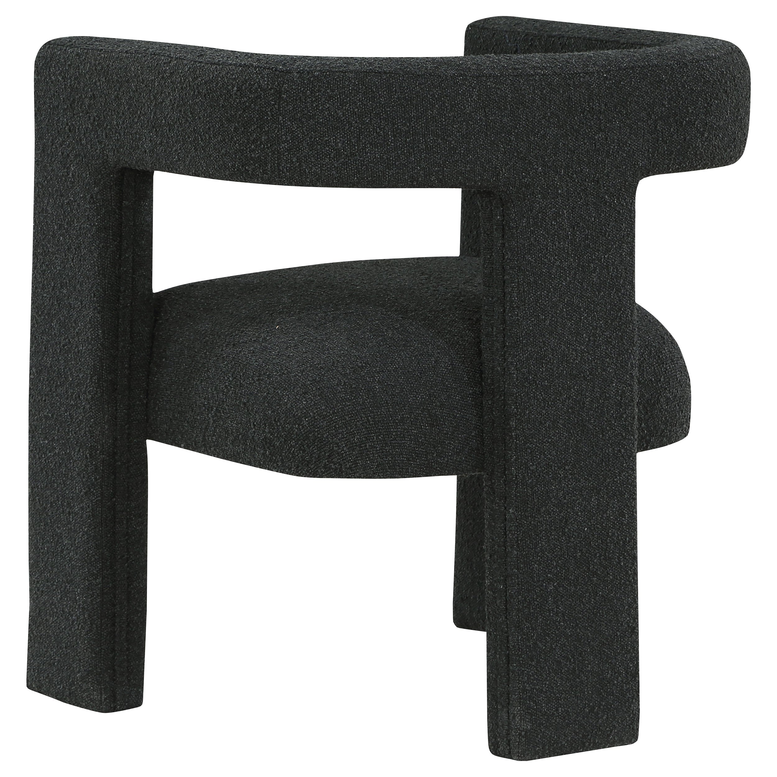 Petra Boucle Upholstered Accent Side Chair Black -902882