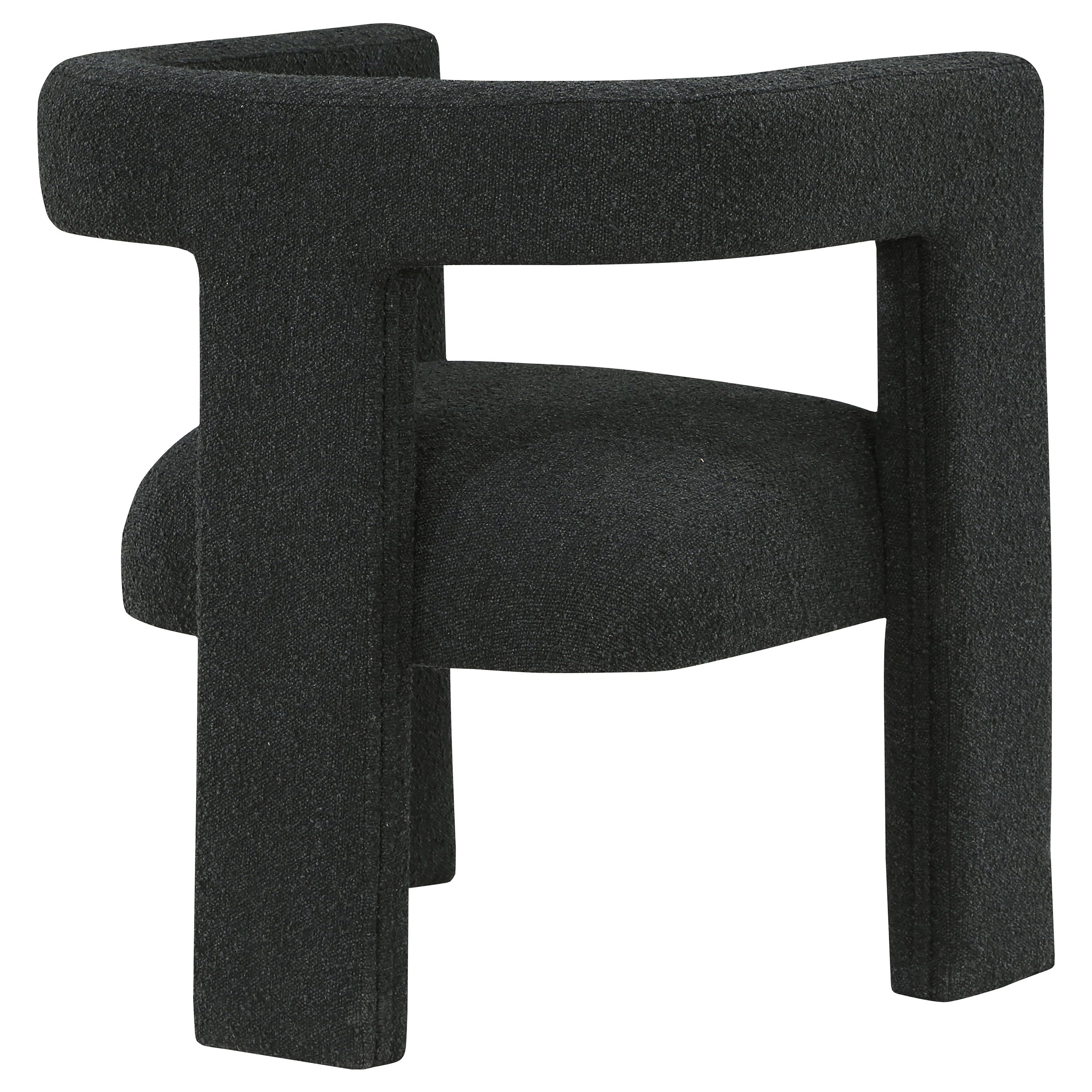 Petra Boucle Upholstered Accent Side Chair Black -902882