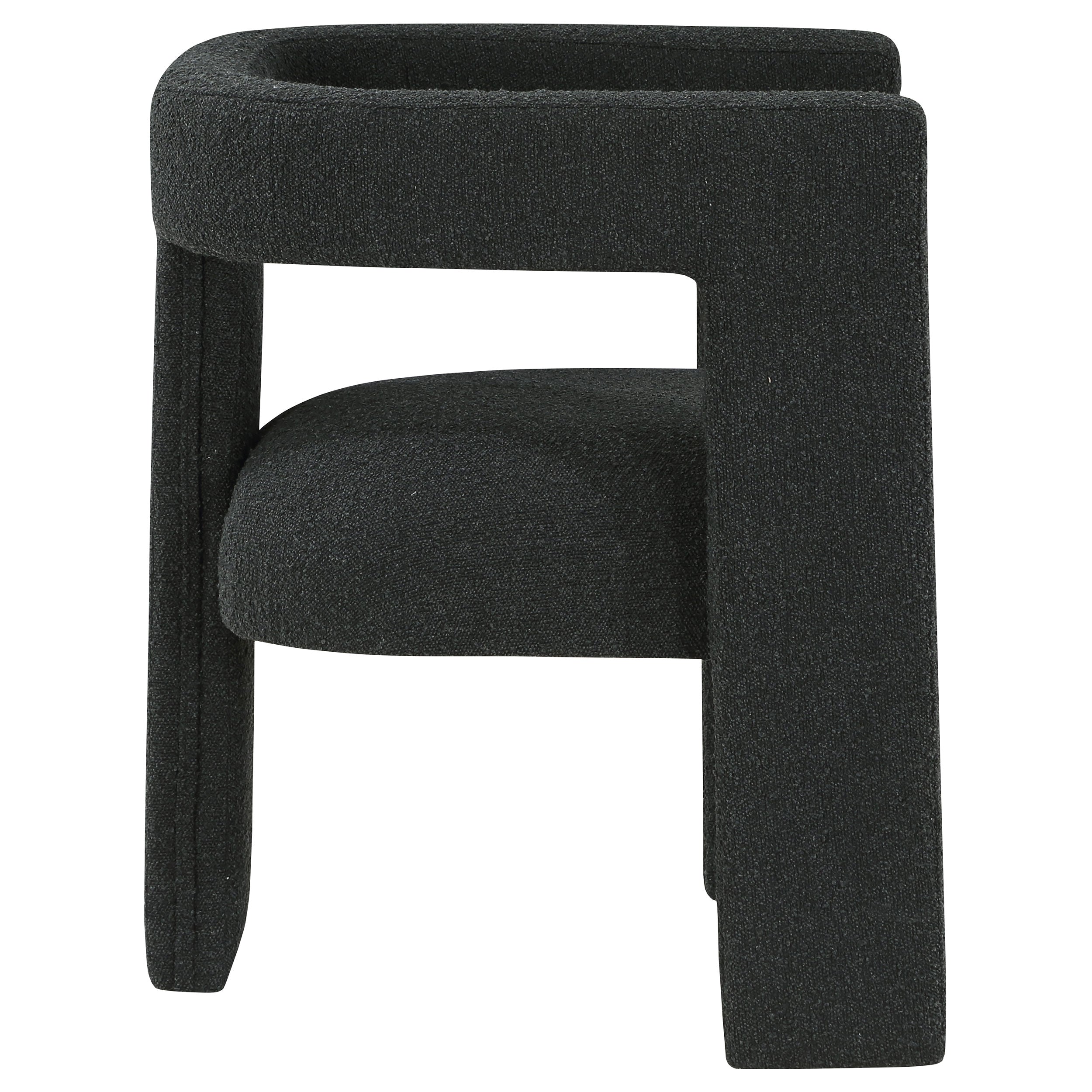 Petra Boucle Upholstered Accent Side Chair Black -902882