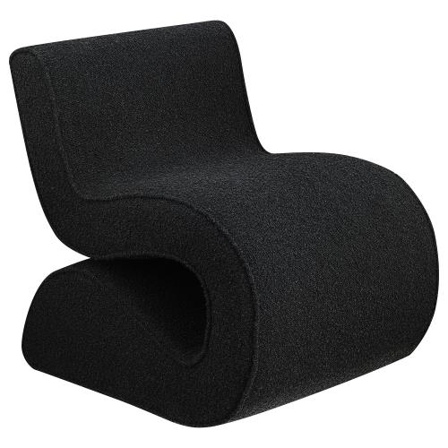 Ronea Boucle Upholstered Armless Curved Accent Chair Charcoal-903155