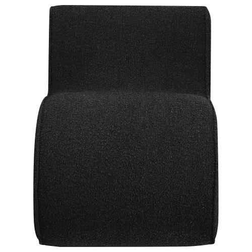 Ronea Boucle Upholstered Armless Curved Accent Chair Charcoal-903155