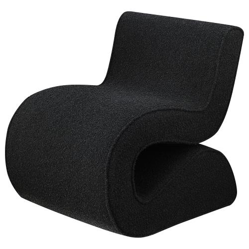 Ronea Boucle Upholstered Armless Curved Accent Chair Charcoal-903155