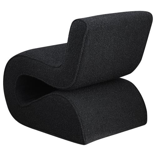 Ronea Boucle Upholstered Armless Curved Accent Chair Charcoal-903155