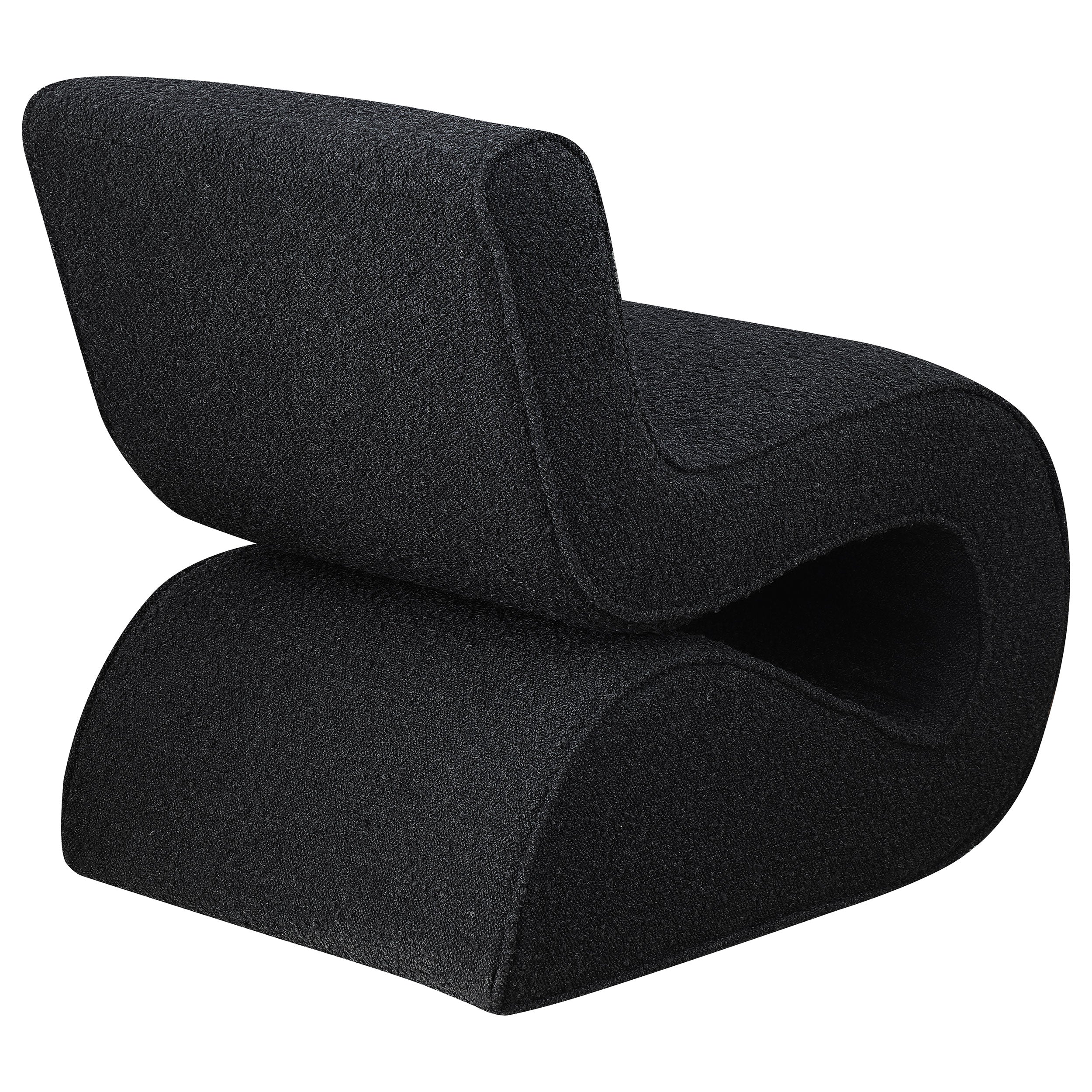 Ronea Boucle Upholstered Armless Curved Accent Chair Charcoal-903155