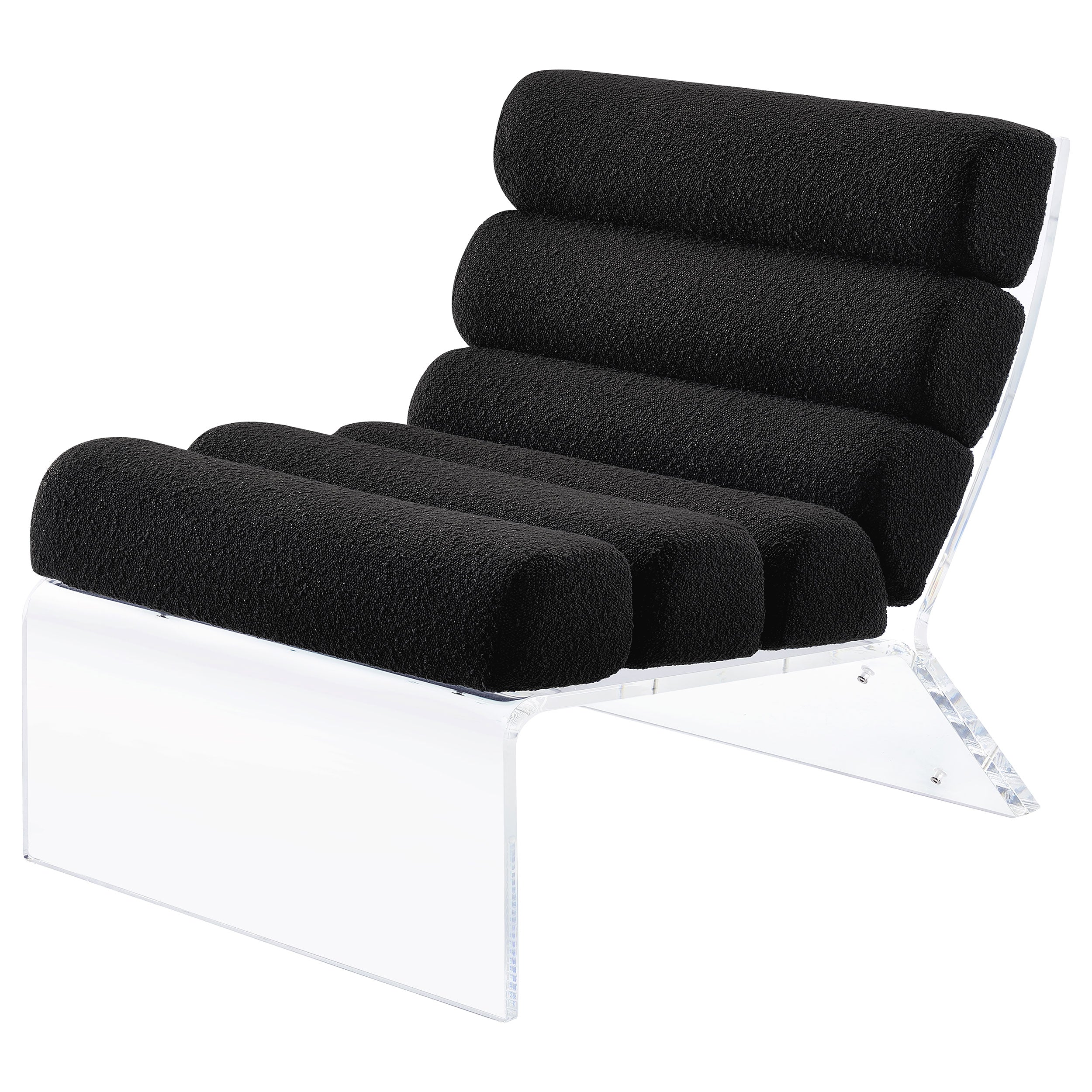 Serreta Boucle Upholstered Armless Accent Chair With Clear Acrylic Frame Black-903162