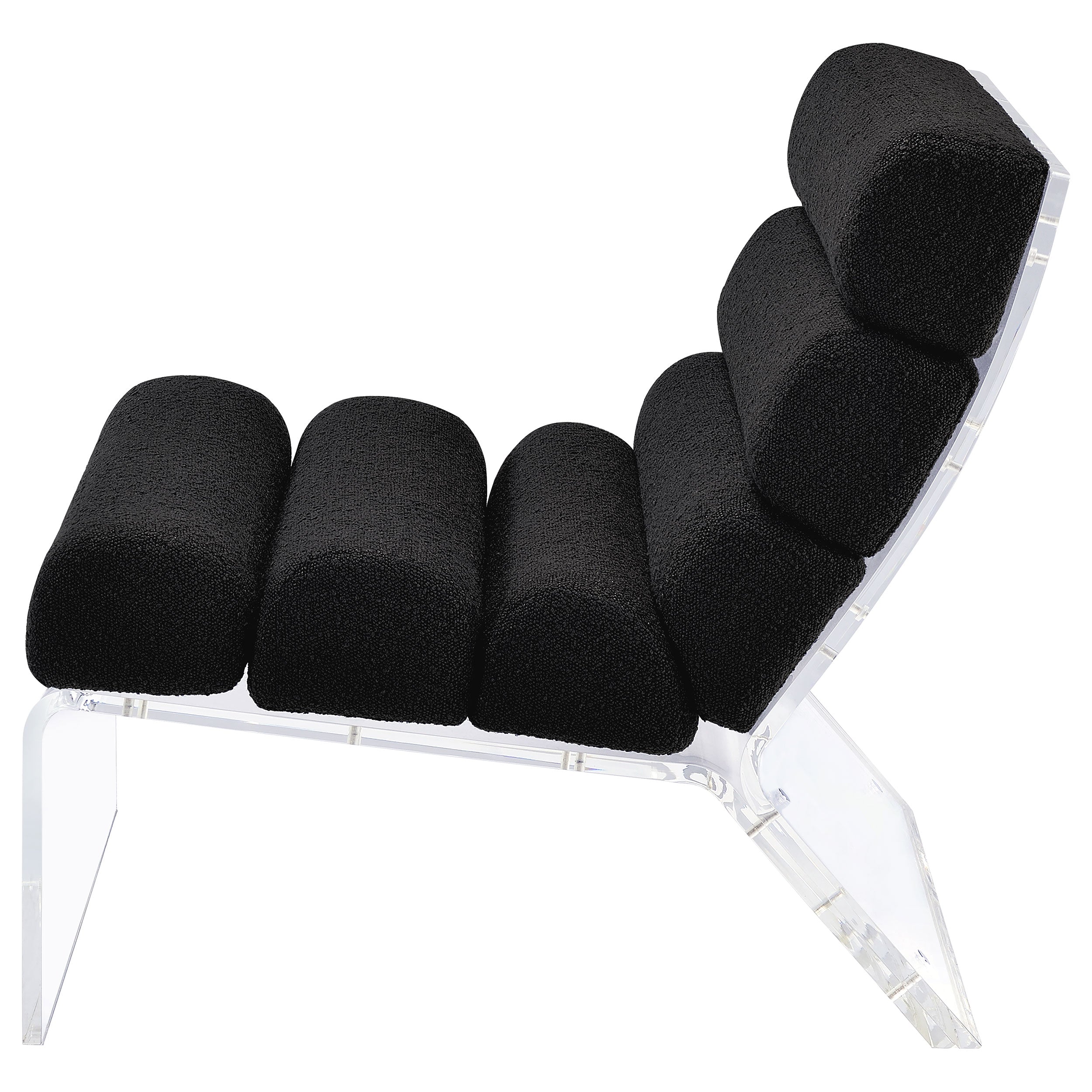 Serreta Boucle Upholstered Armless Accent Chair With Clear Acrylic Frame Black-903162