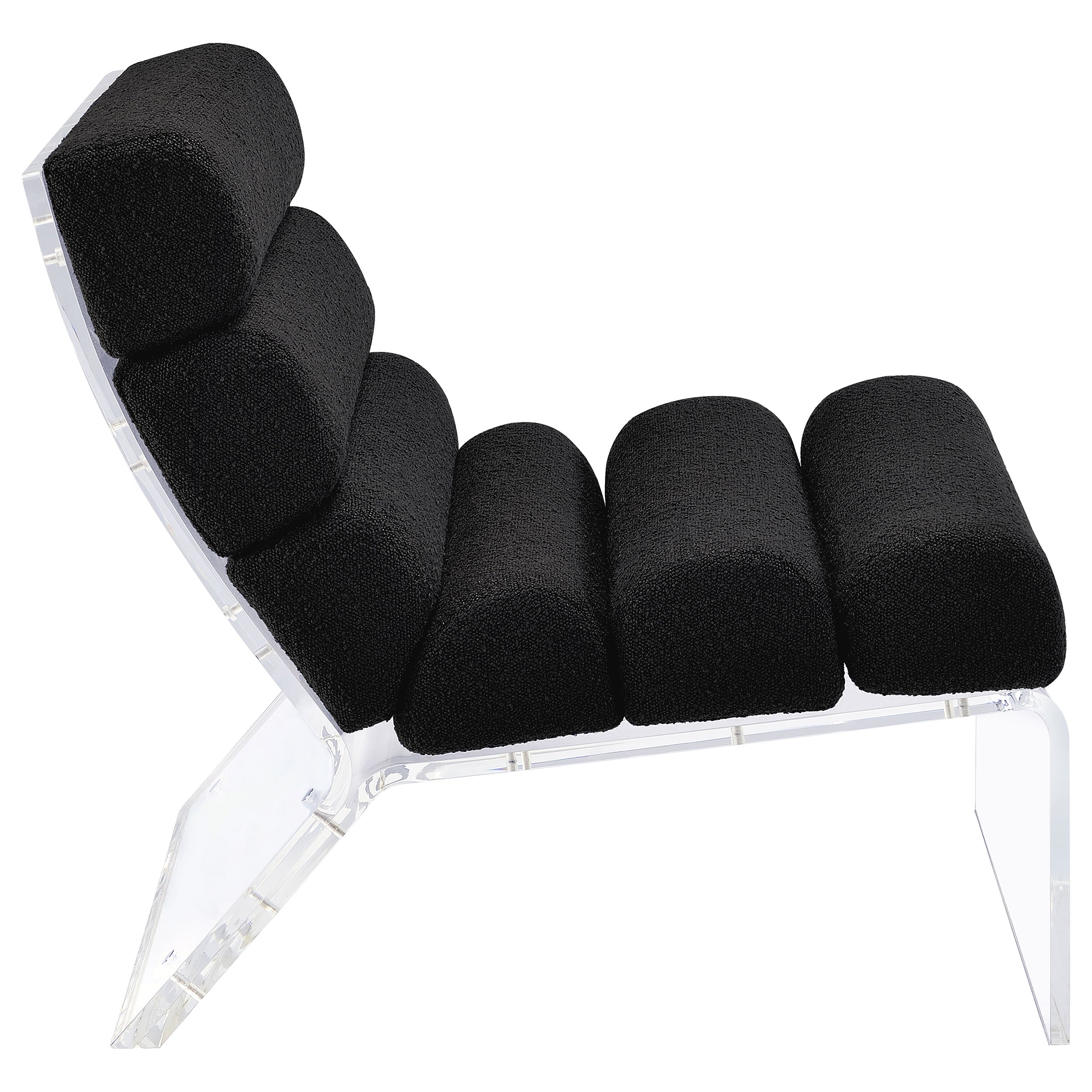 Serreta Boucle Upholstered Armless Accent Chair With Clear Acrylic Frame Black-903162