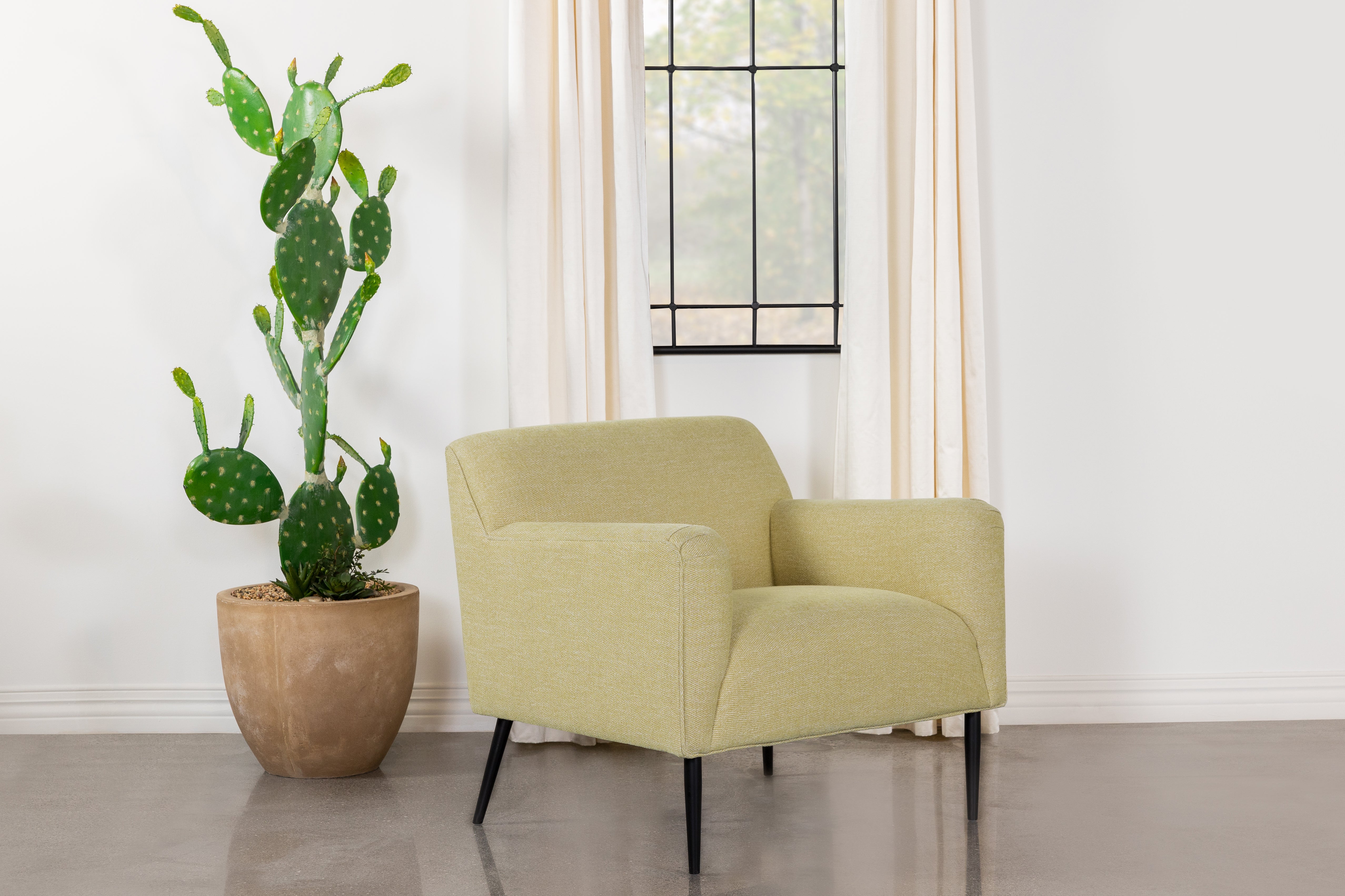 Darlene Upholstered Track Arms Accent Chair Lemon-905639