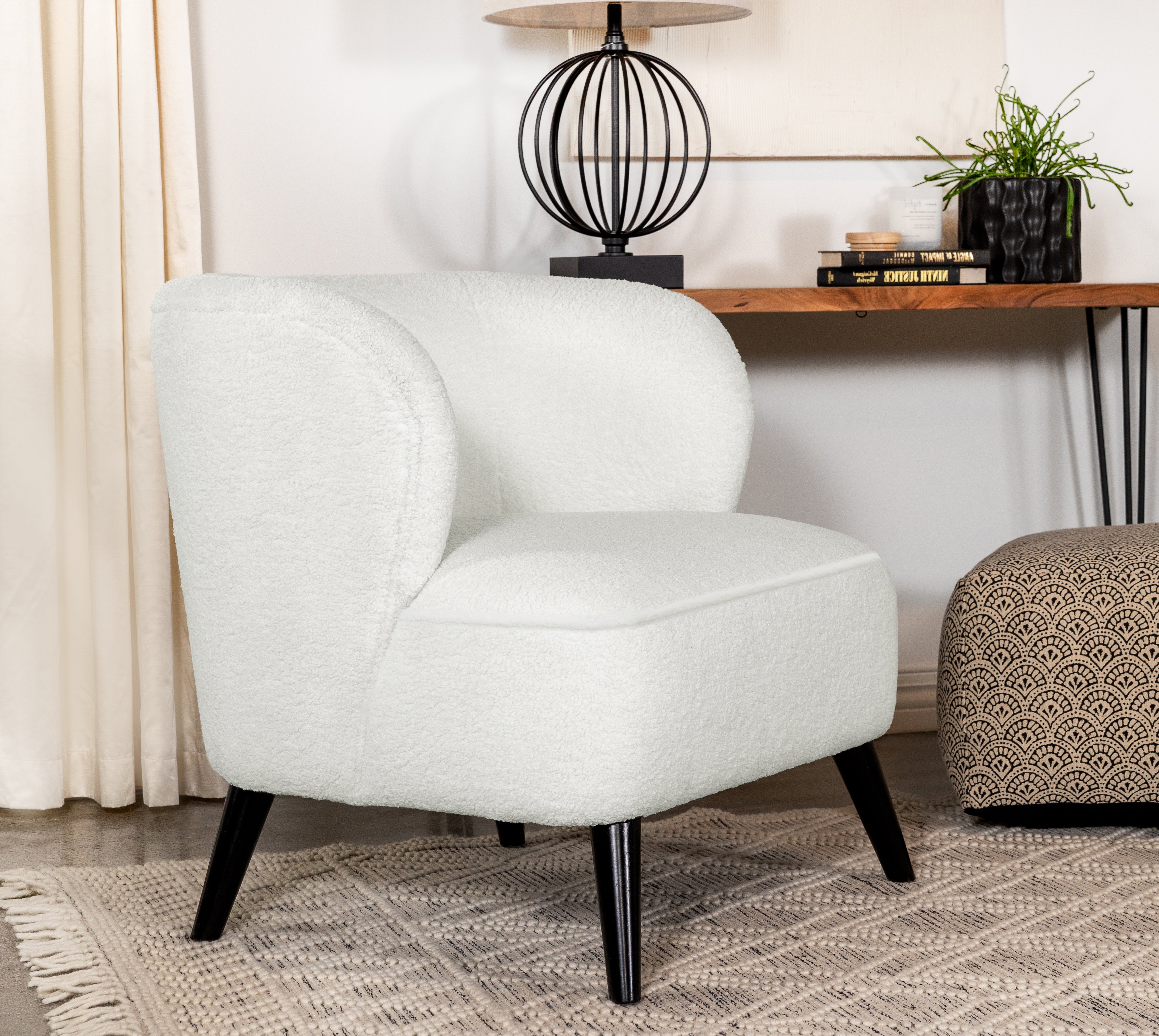 Alonzo Upholstered Track Arms Accent Chair Natural-905676