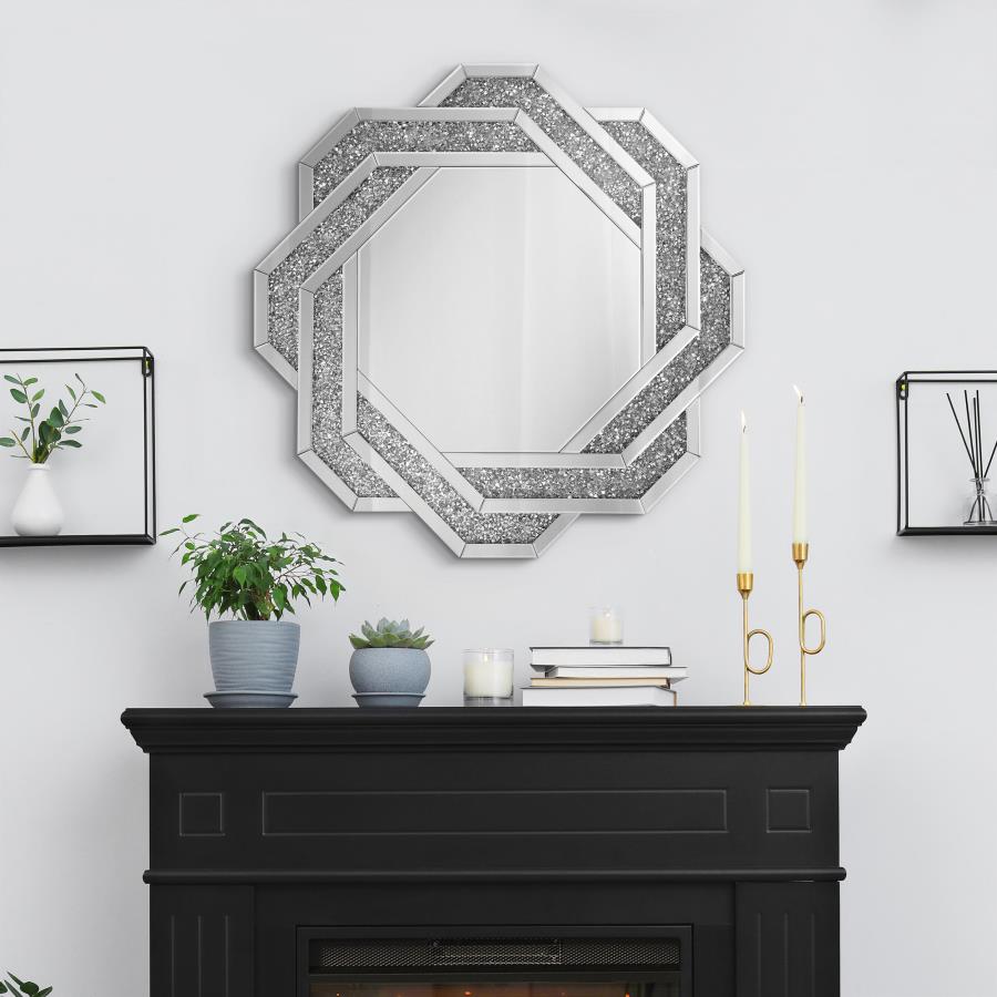 Mikayla Wall Mirror with Braided Frame Dark Crystal - 961617