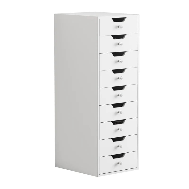 9-Drawer Makeup Vanity Storage Unit with Lights   VNT-9DrawerC-WHT