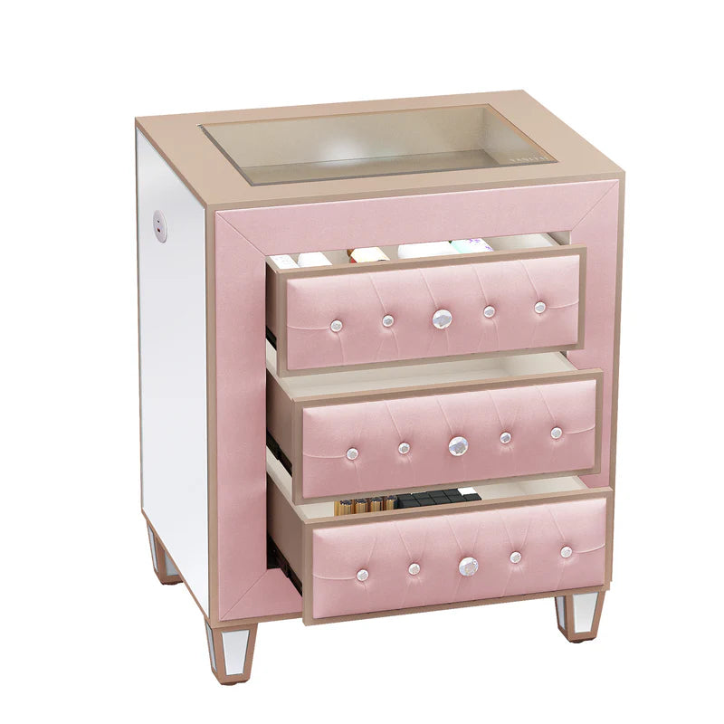 Velvet bedside table-pink