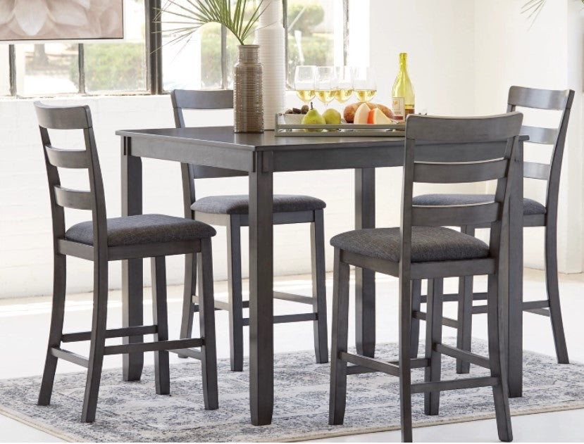 5-Piece Dining Set-Bridson Counter Height Dining Table and Bar Stools- D383-223