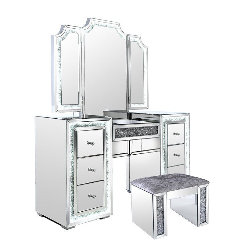 VANITII Mirrored Vanity With LED Lights   X-C-MIR-TAB-LED-03-01~04