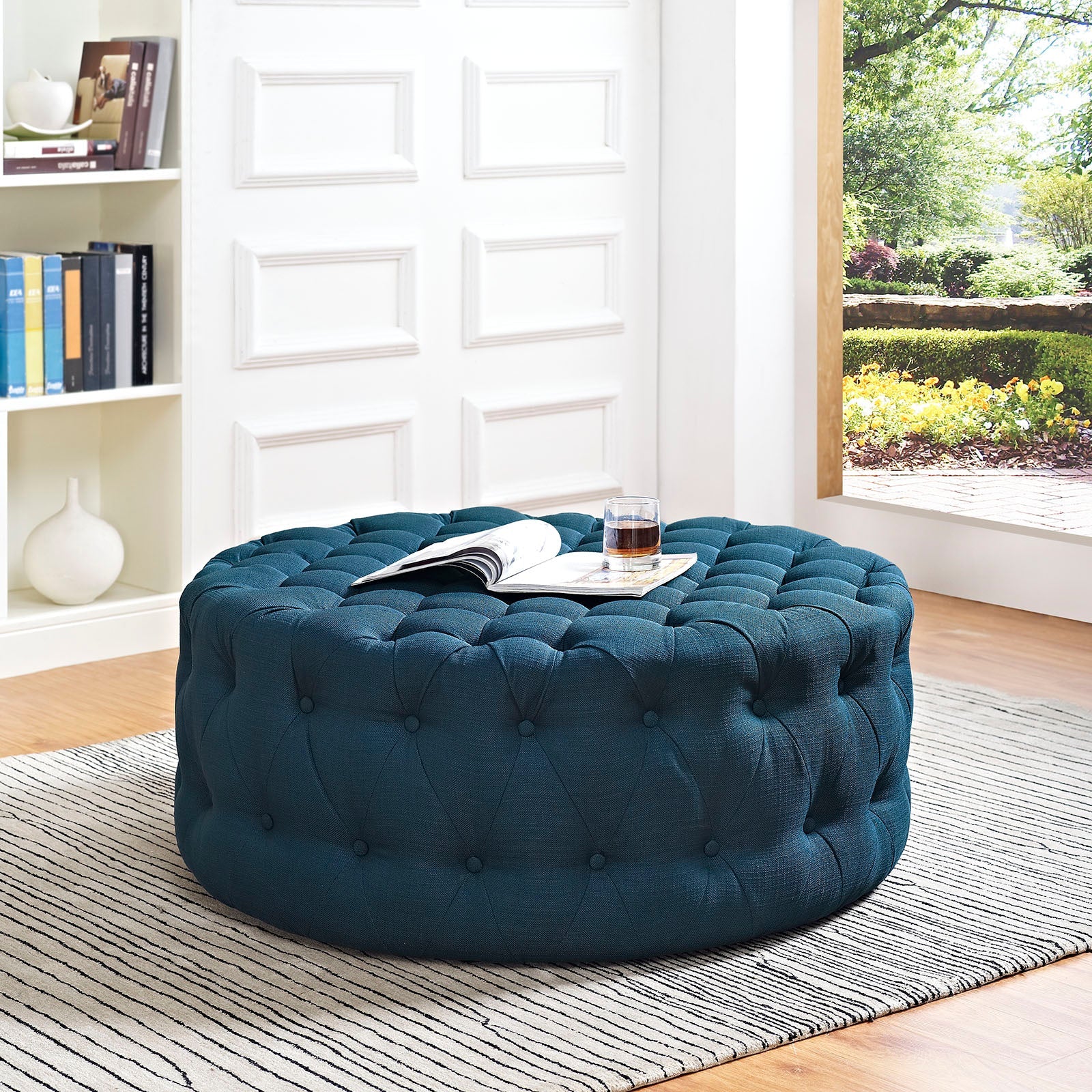 Modway Amour Upholstered Fabric Ottoman